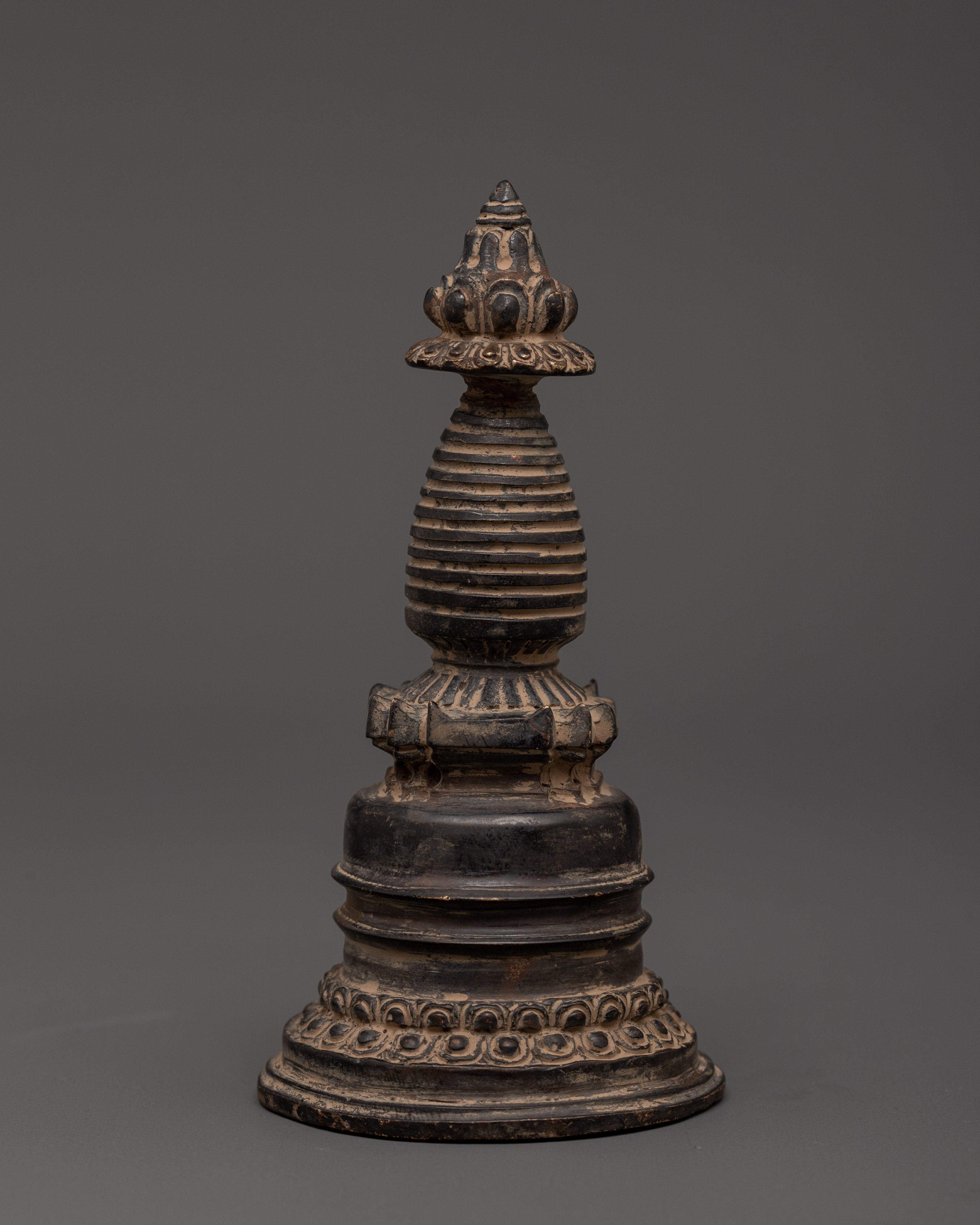 Antique Finish Oxidized Copper Stupa