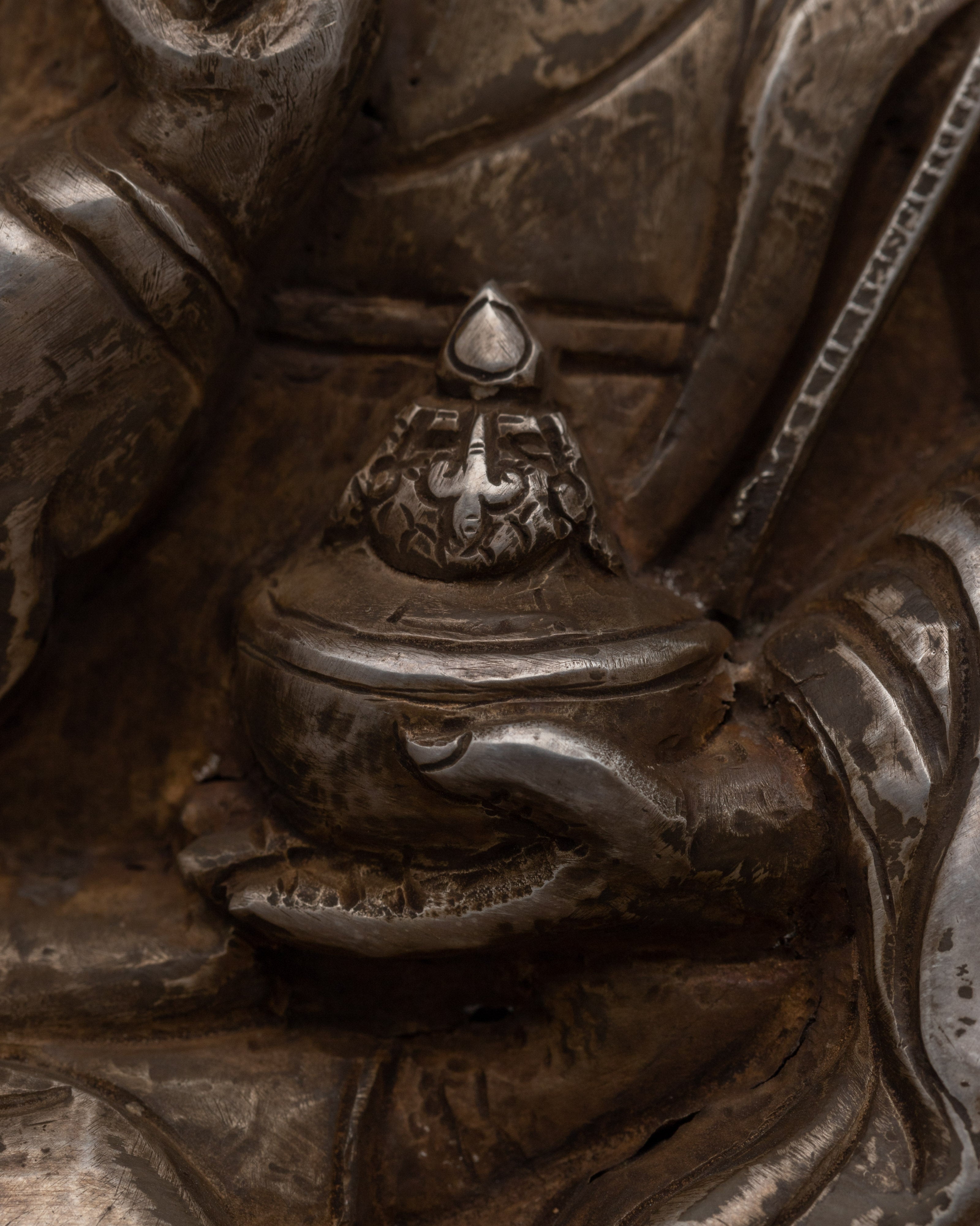 Handcrafted Tibetan Guru Rinpoche Ghau Box | Sacred Buddhist Amulet