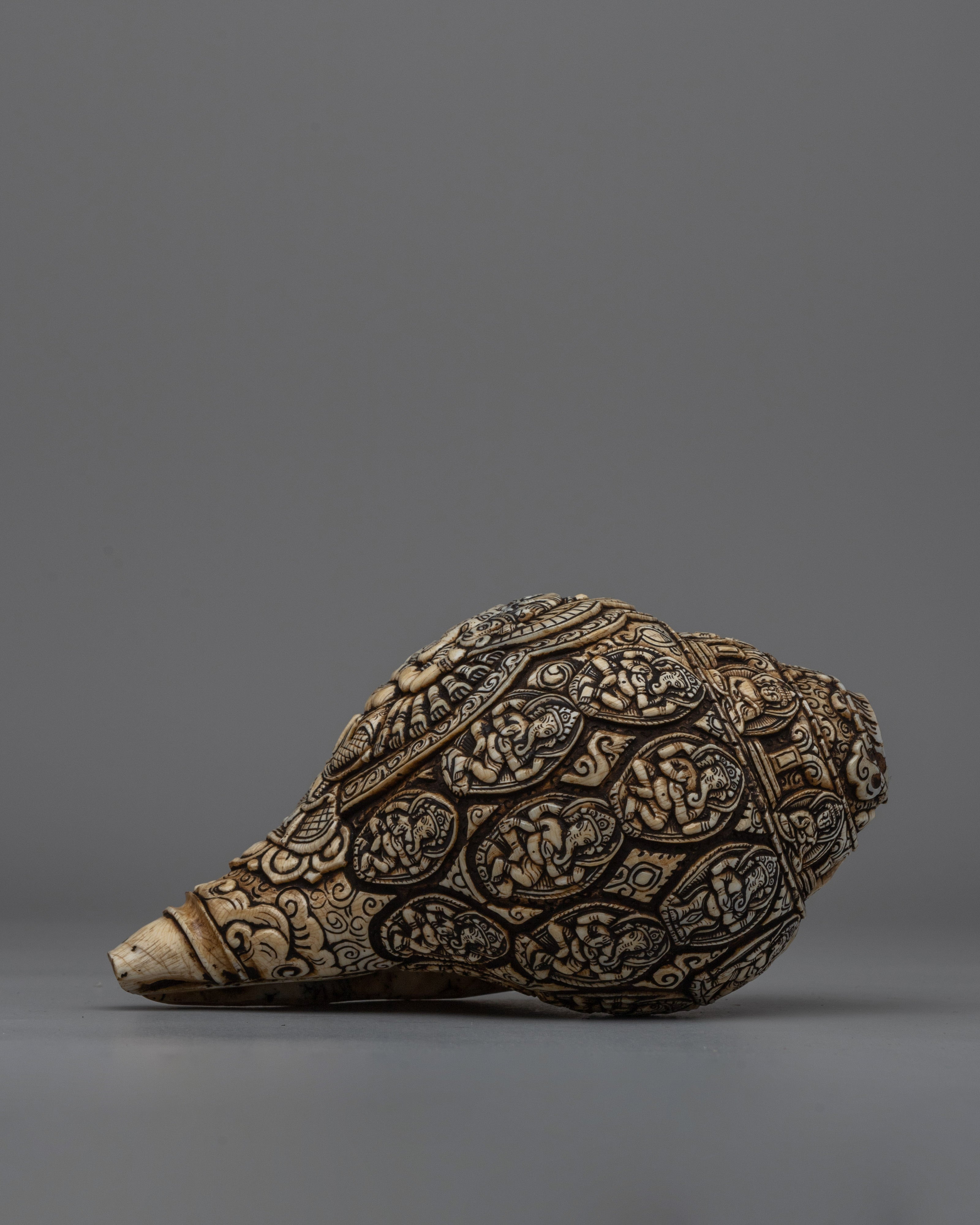 Ganesh Conch Shell | Sacred Shankh with Lord Ganesh for Spiritual Ceremonies