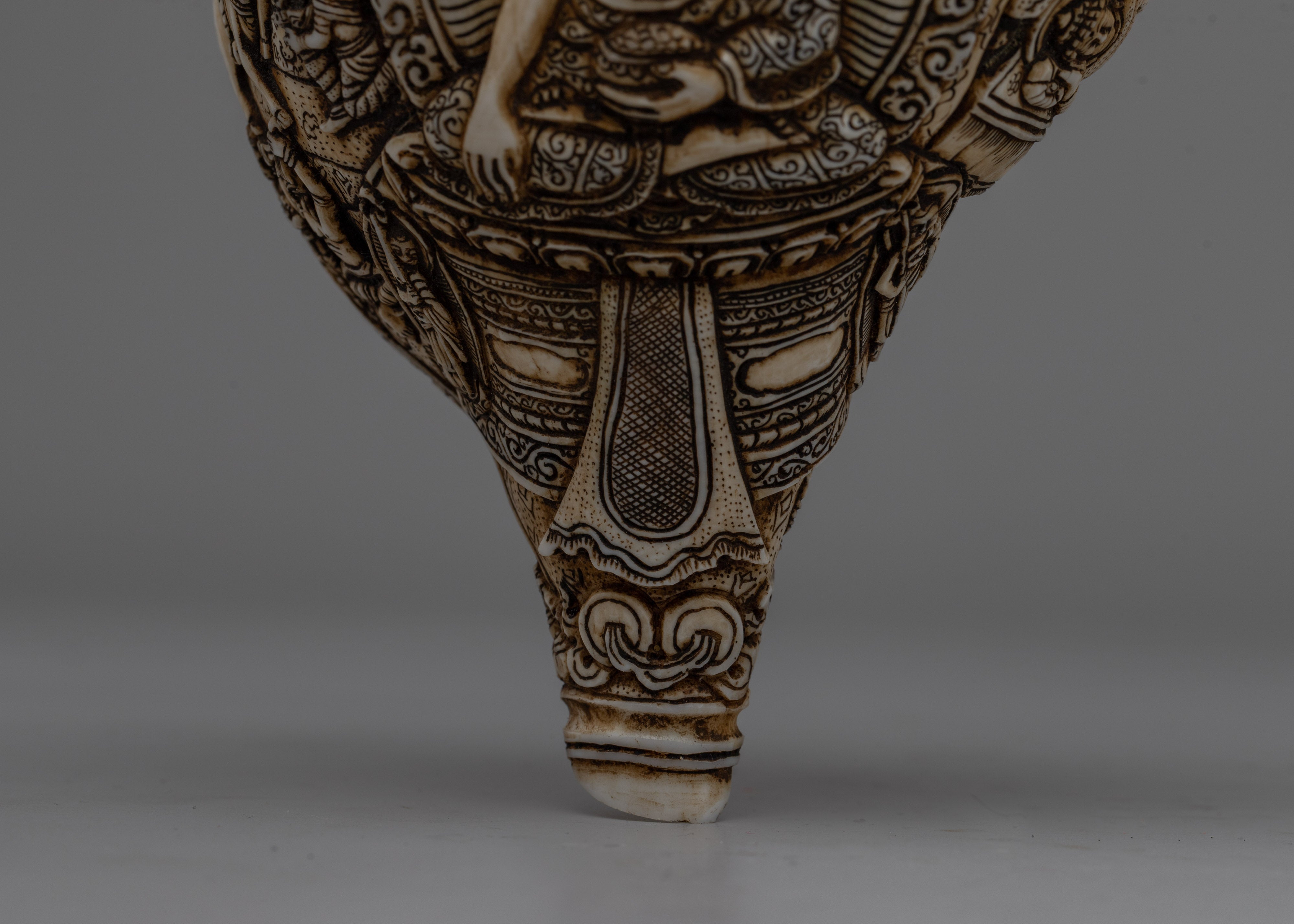 Divine Hand-Carved Conch Shell | Handcrafted Shankh for Rituals and Meditation