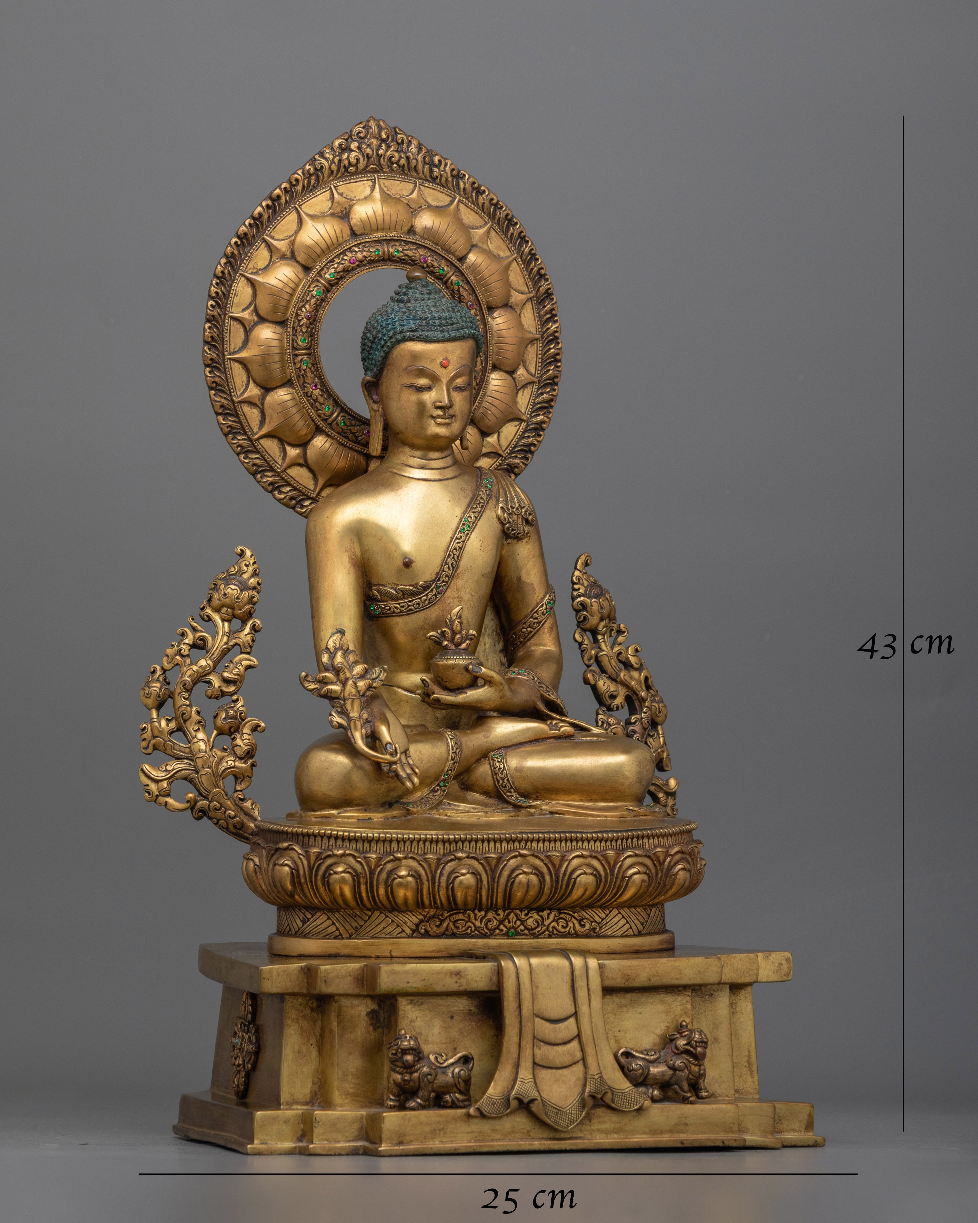 Medicine Buddha on the Throne | The Supreme Healer in Majestic Form