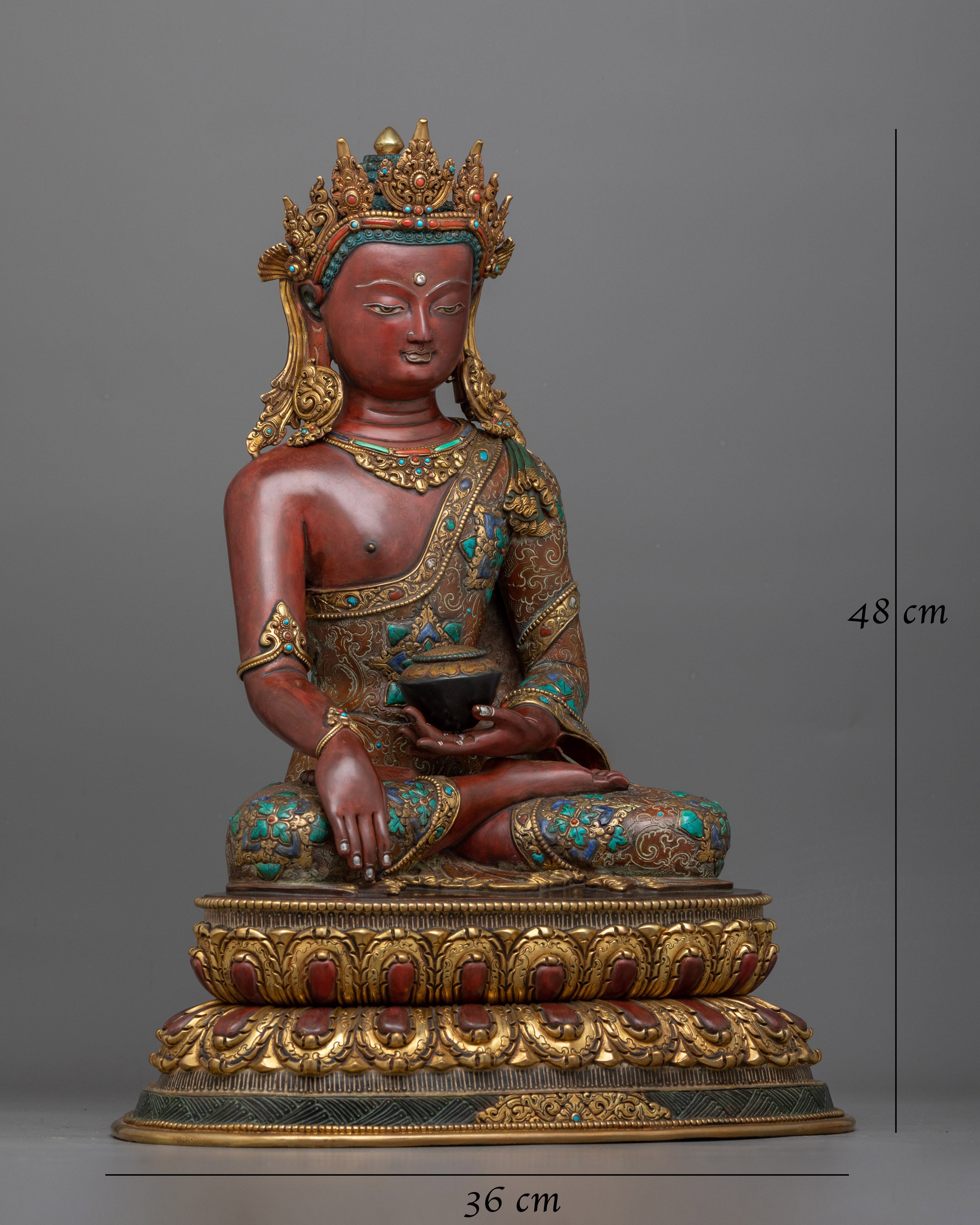 Shakyamuni Buddha Statue with Crown | Regal Symbol of Enlightenment