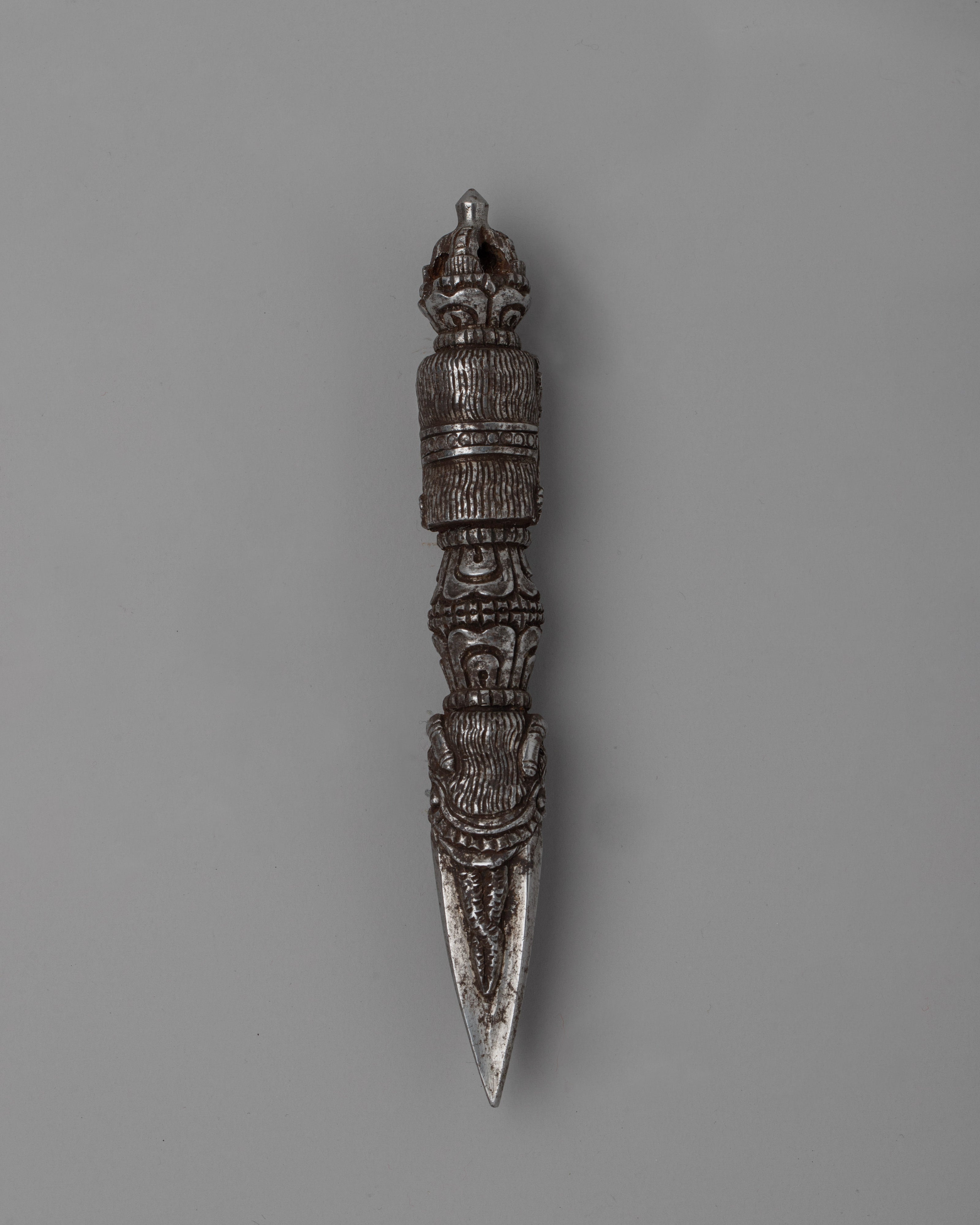 Tibetan Ritual Phurba | Sacred Ritual Dagger with Vajra and Wrathful Deity Figurine