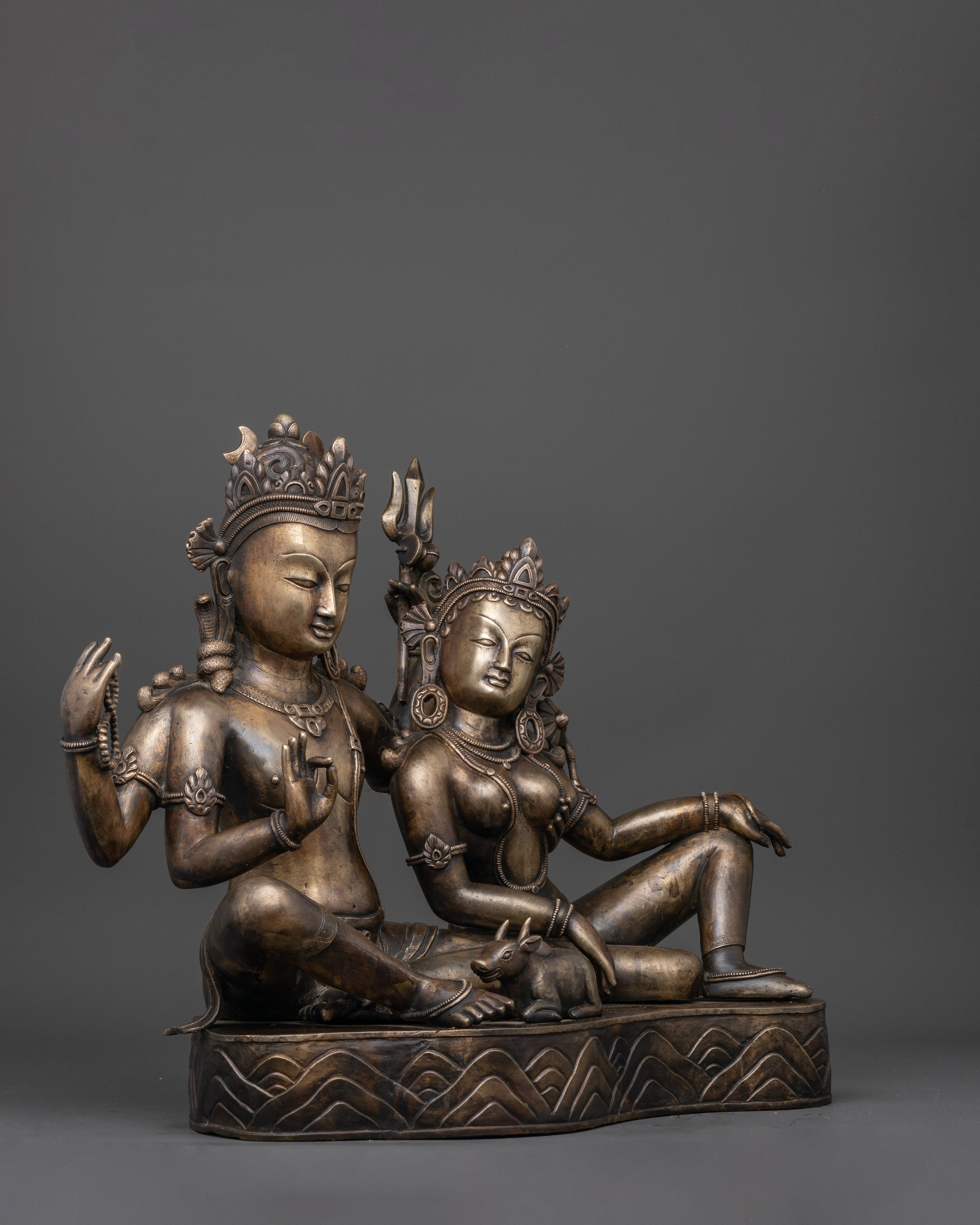 Lord Shiv and Parvati Statue | Spiritual Couple Sculpture for Home, Temple, or Meditation Space
