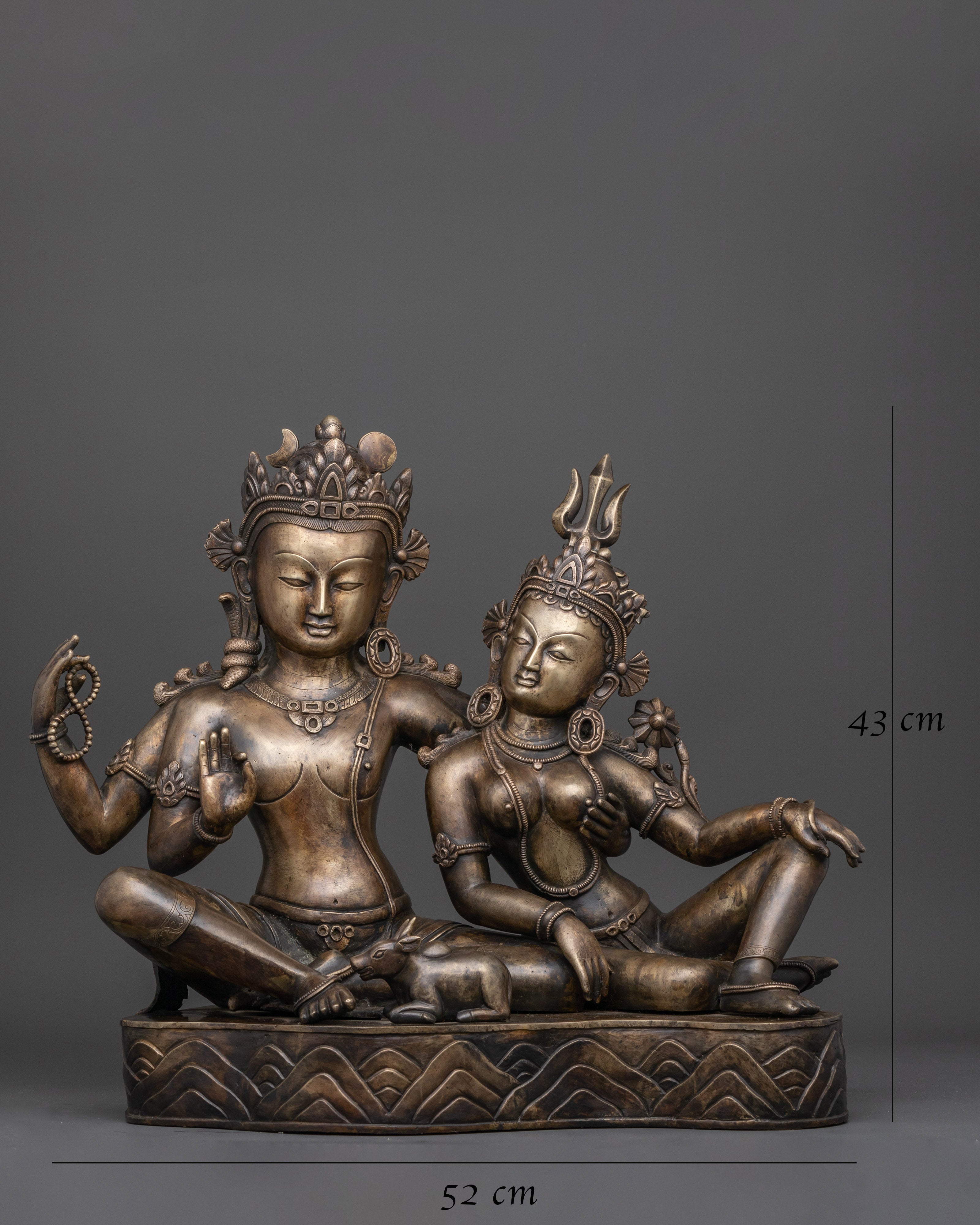 Lord Shiv and Parvati Statue | Spiritual Couple Sculpture for Home, Temple, or Meditation Space