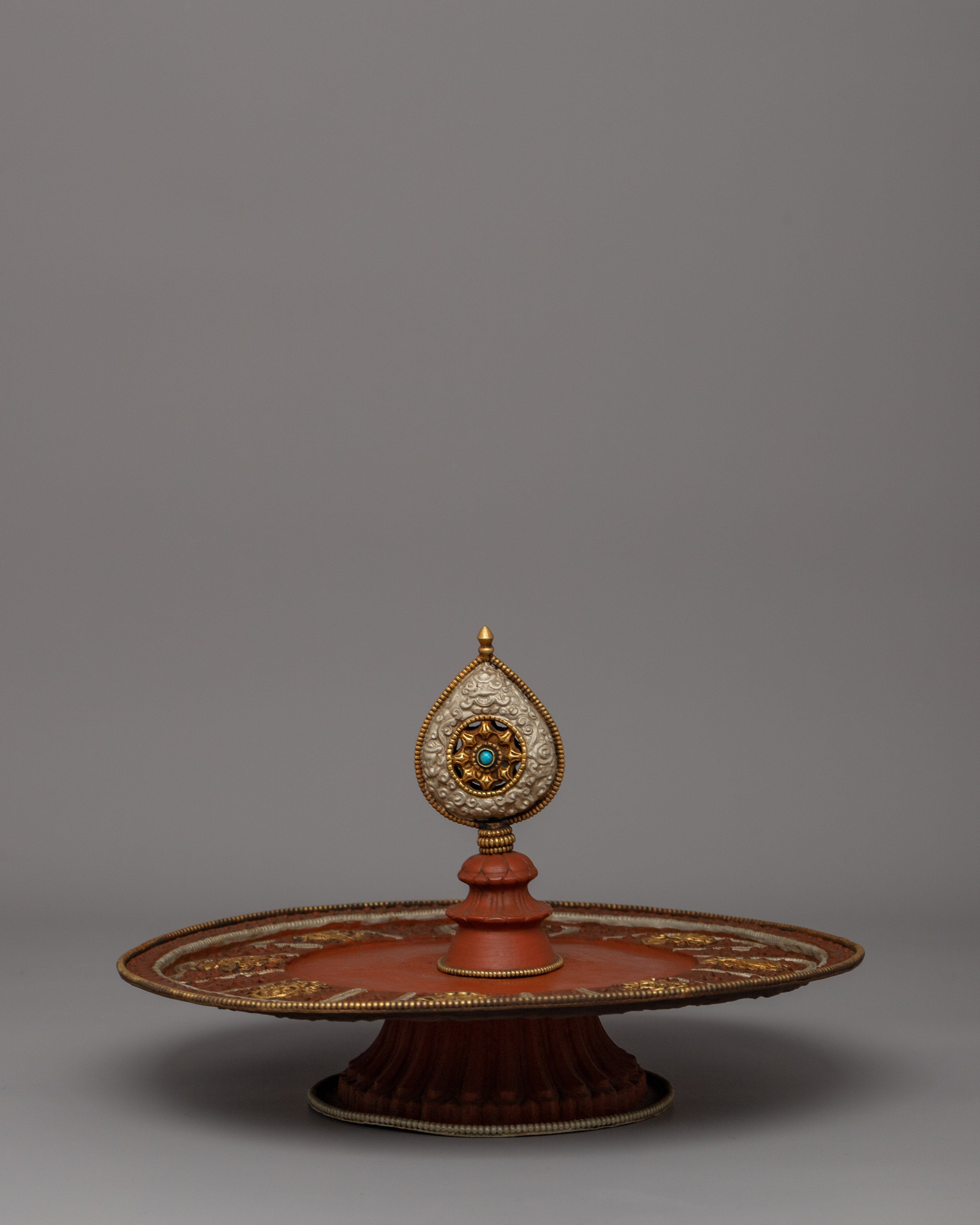 Gold-Plated Copper Mandala Offering | Buddhist Altar Decor Offering Bowl