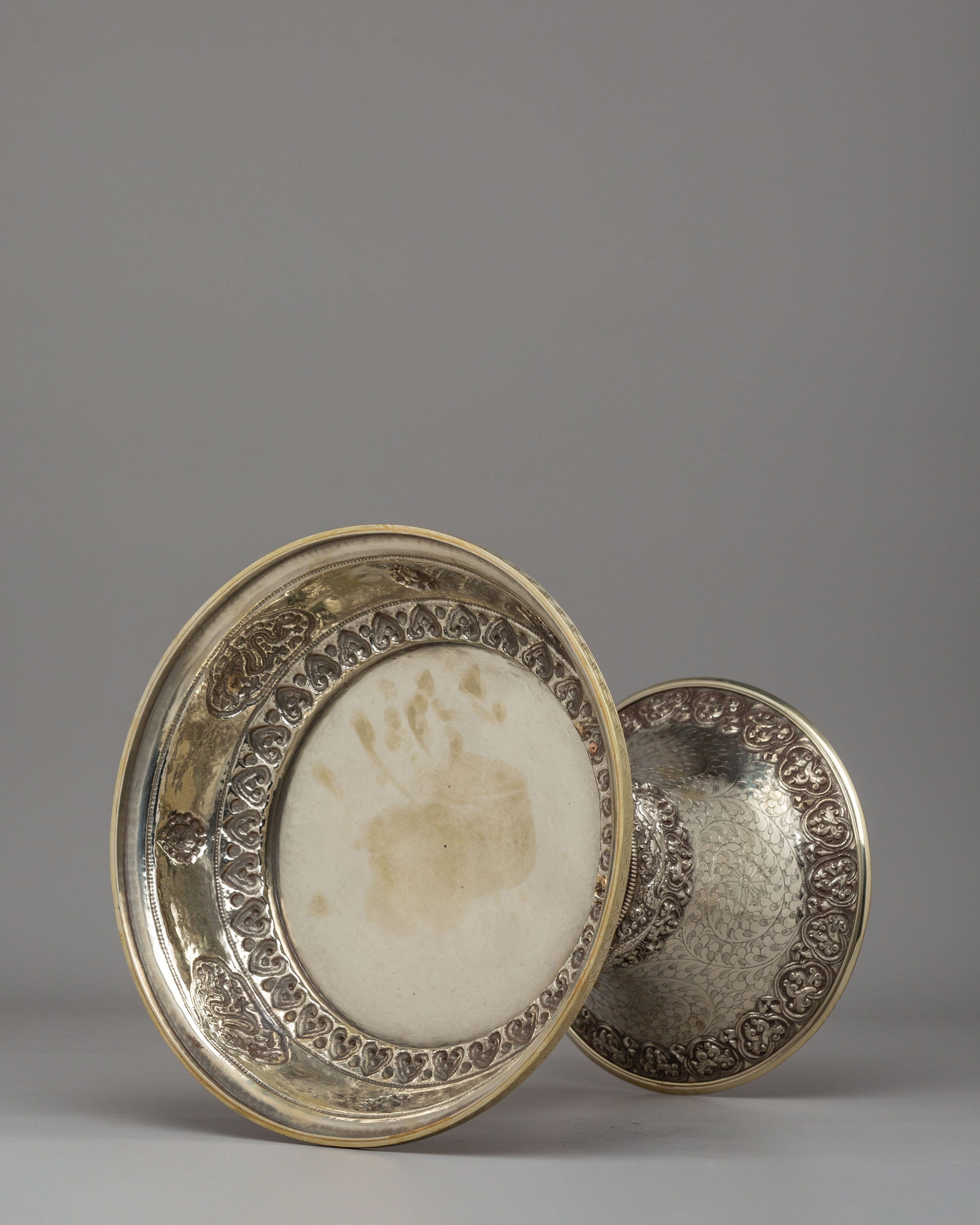 Silver Offering Plate | Handcrafted Ritual Plate for Puja