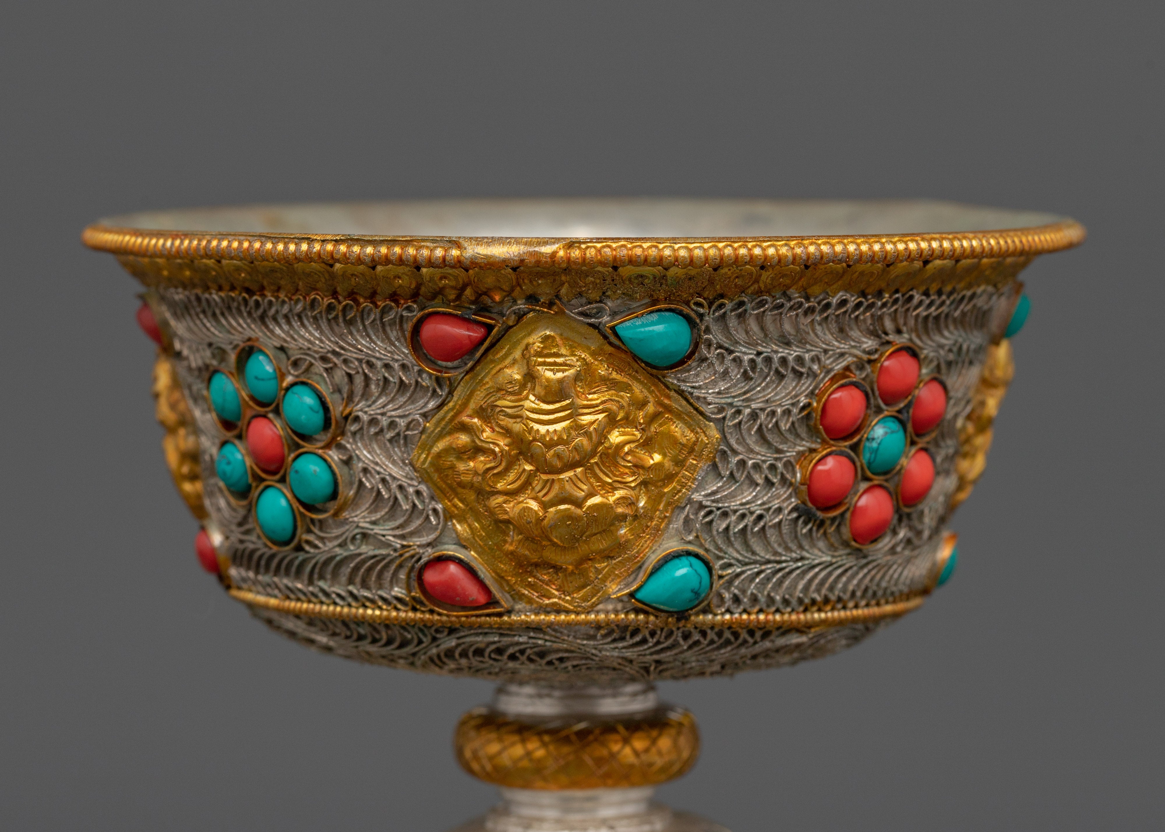 Handcrafted Buddhist Butter Lamp | Sacred Ritual Offering Lamp