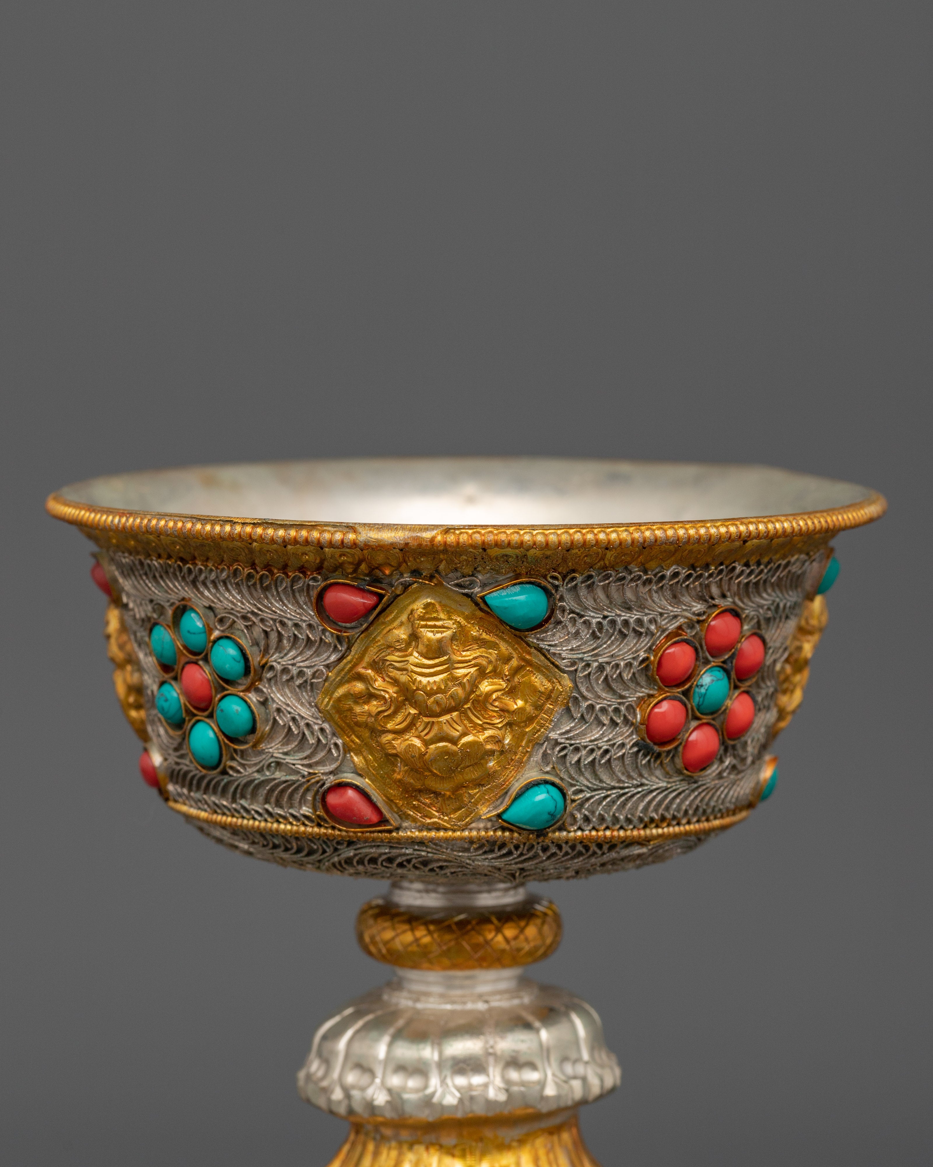 Handcrafted Buddhist Butter Lamp | Sacred Ritual Offering Lamp