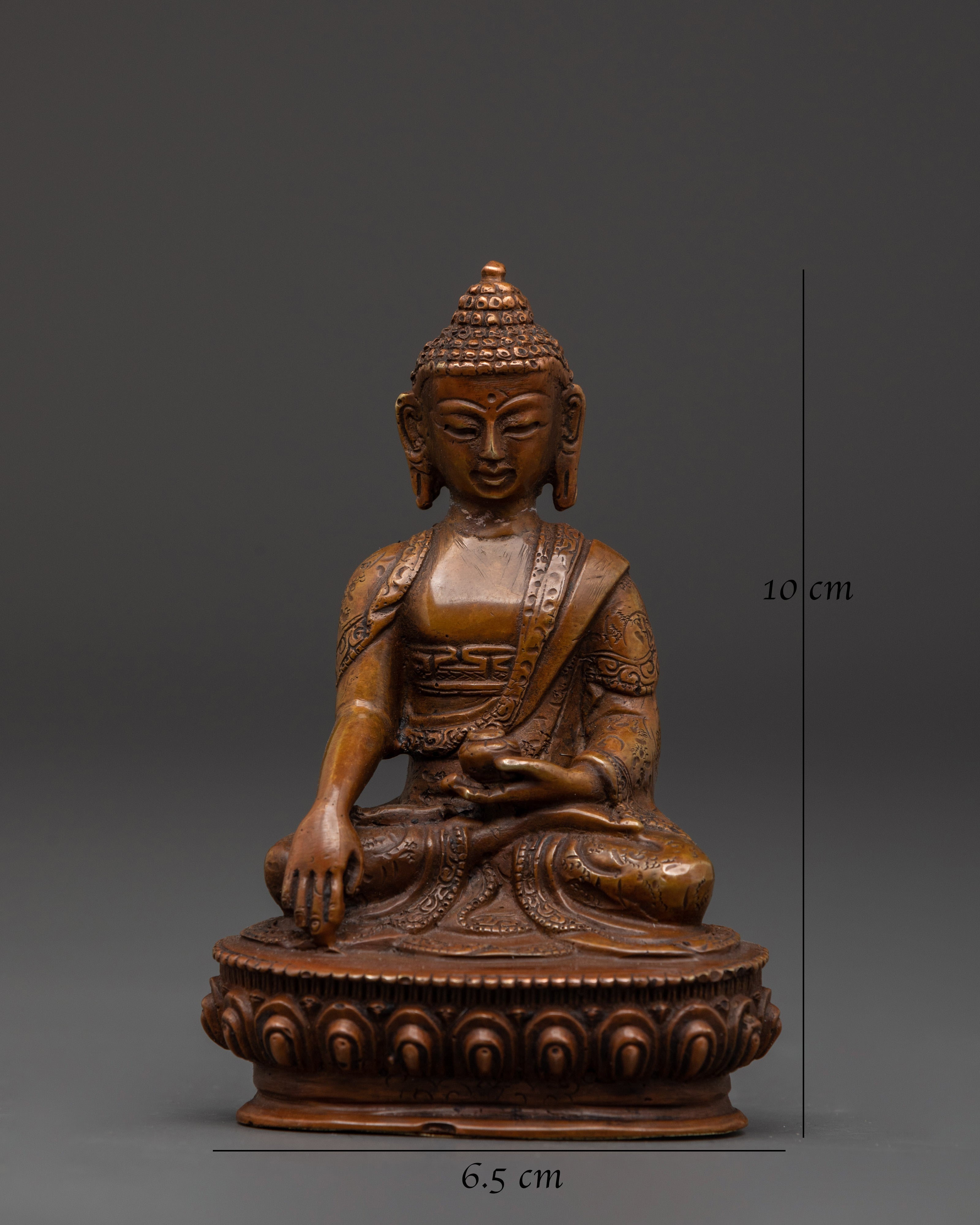 Copper Oxidized Shakyamuni Buddha | For Spiritual Home and Altar Decor