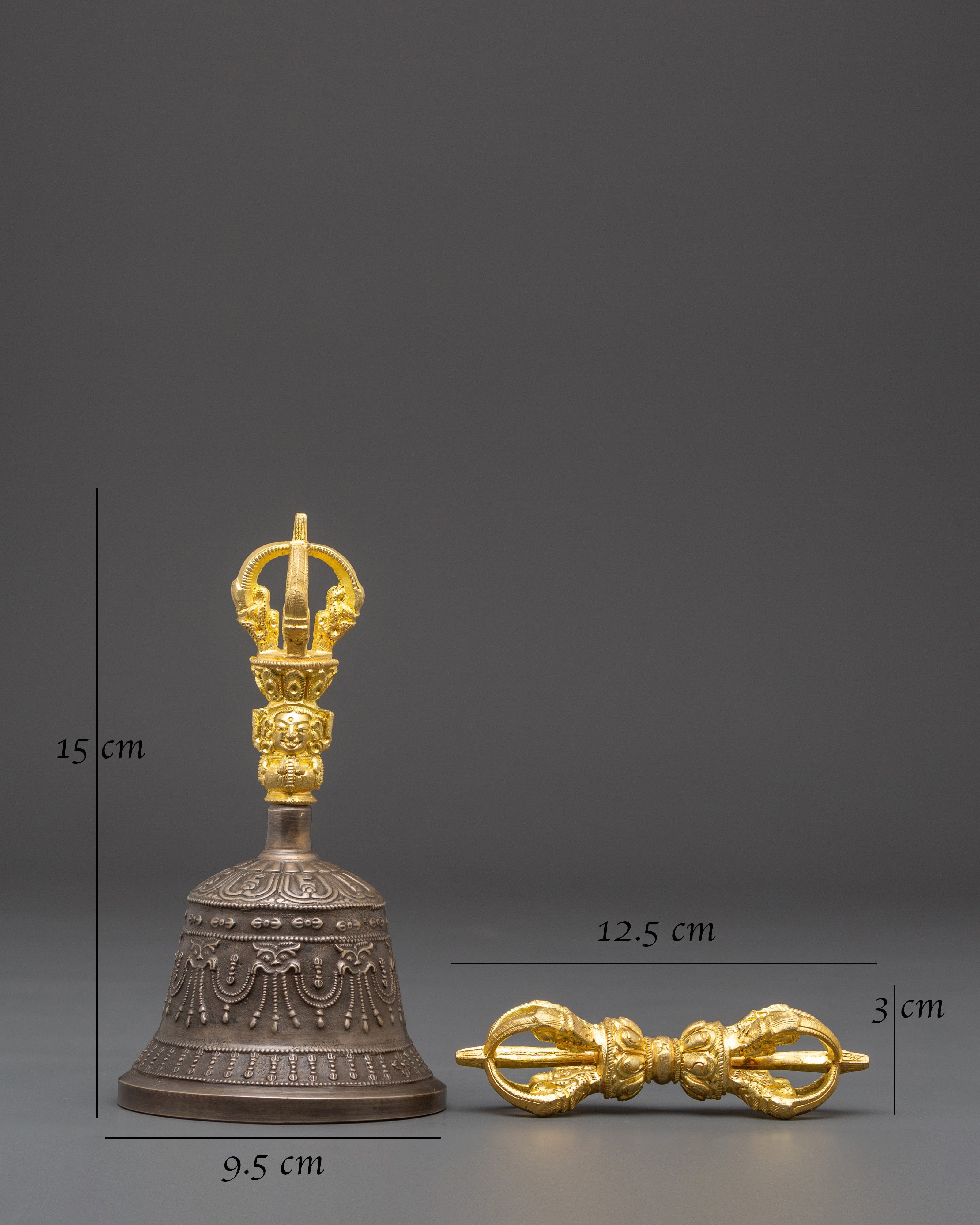 Handcrafted Bell and Vajra for Ritual Use | Tibetan Buddhist Spiritual Tools