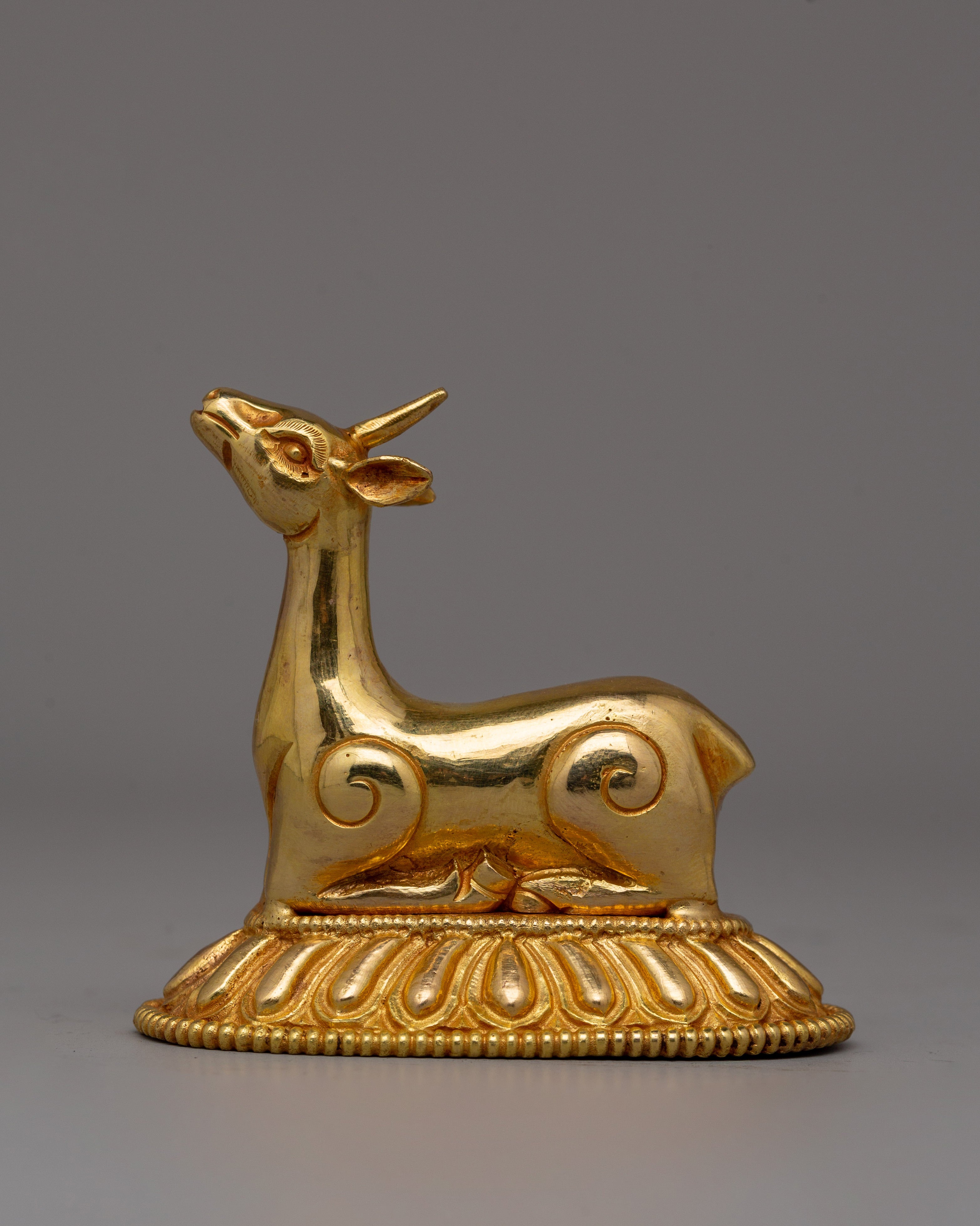 Copper Dharma Wheel with Deer Set | perfect for meditation