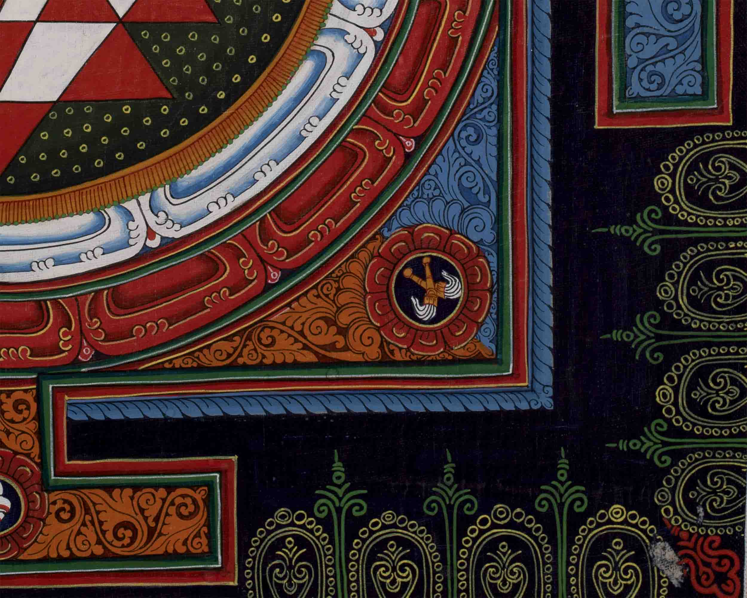 Vintage Shree Yantra Mandala | Original Hand-Painted Colorful Thangka