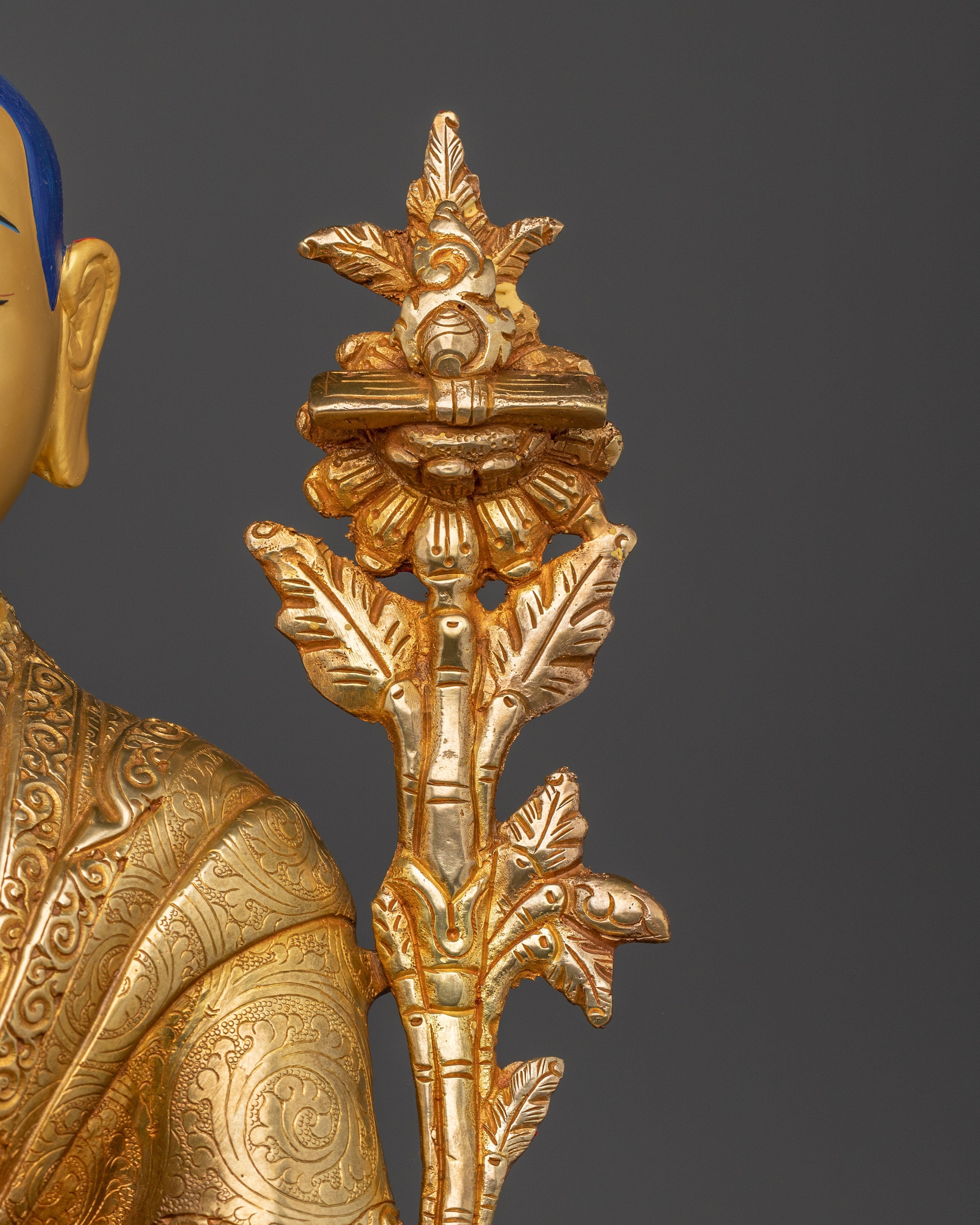 24k Gold Gilded Tsongkhapa Set | Tibetan Religious Guru Lobsang Drakpa