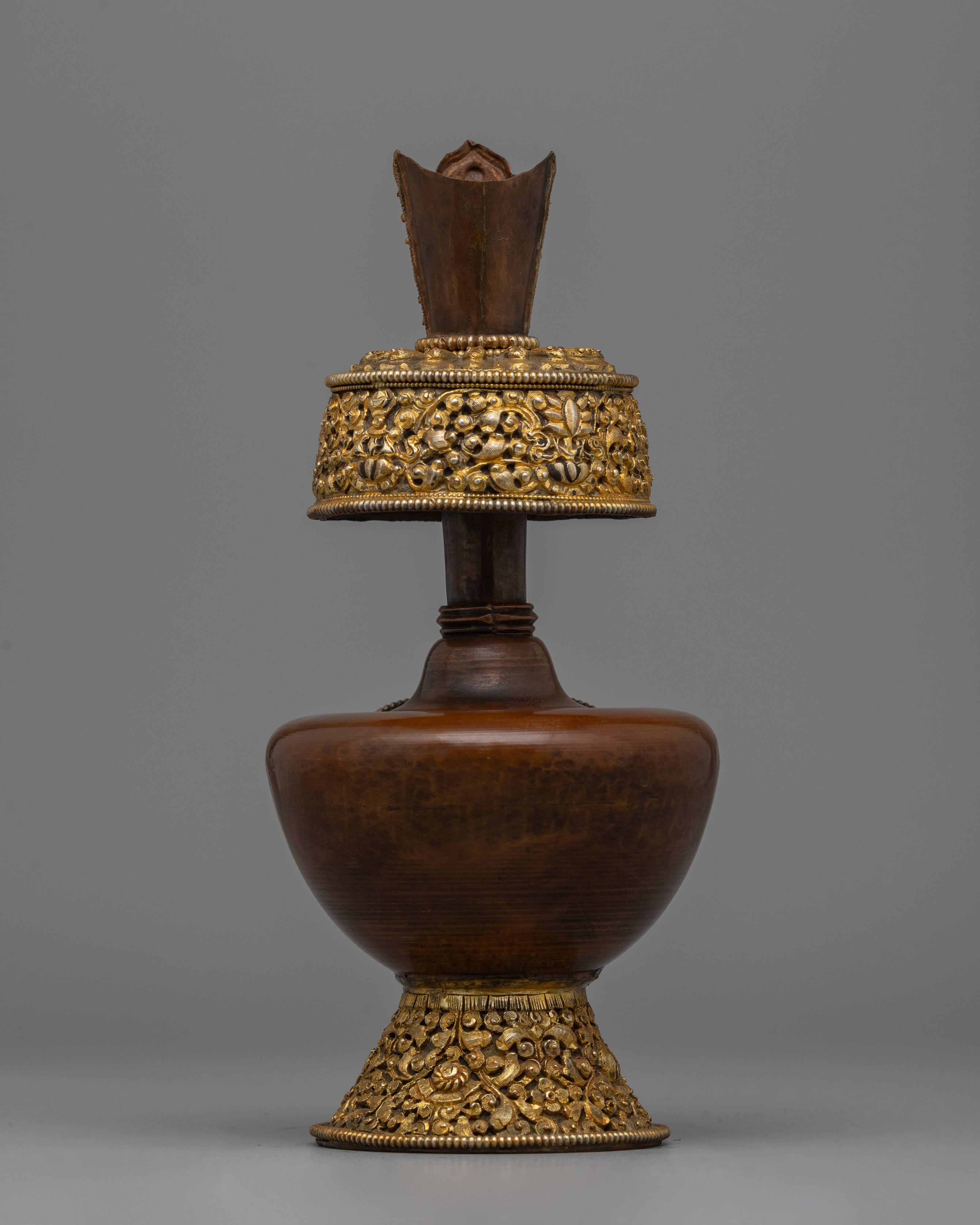 Gold & Silver-Plated Bhumba Ritual Vase | Spiritual Bhumba Ritual Vase