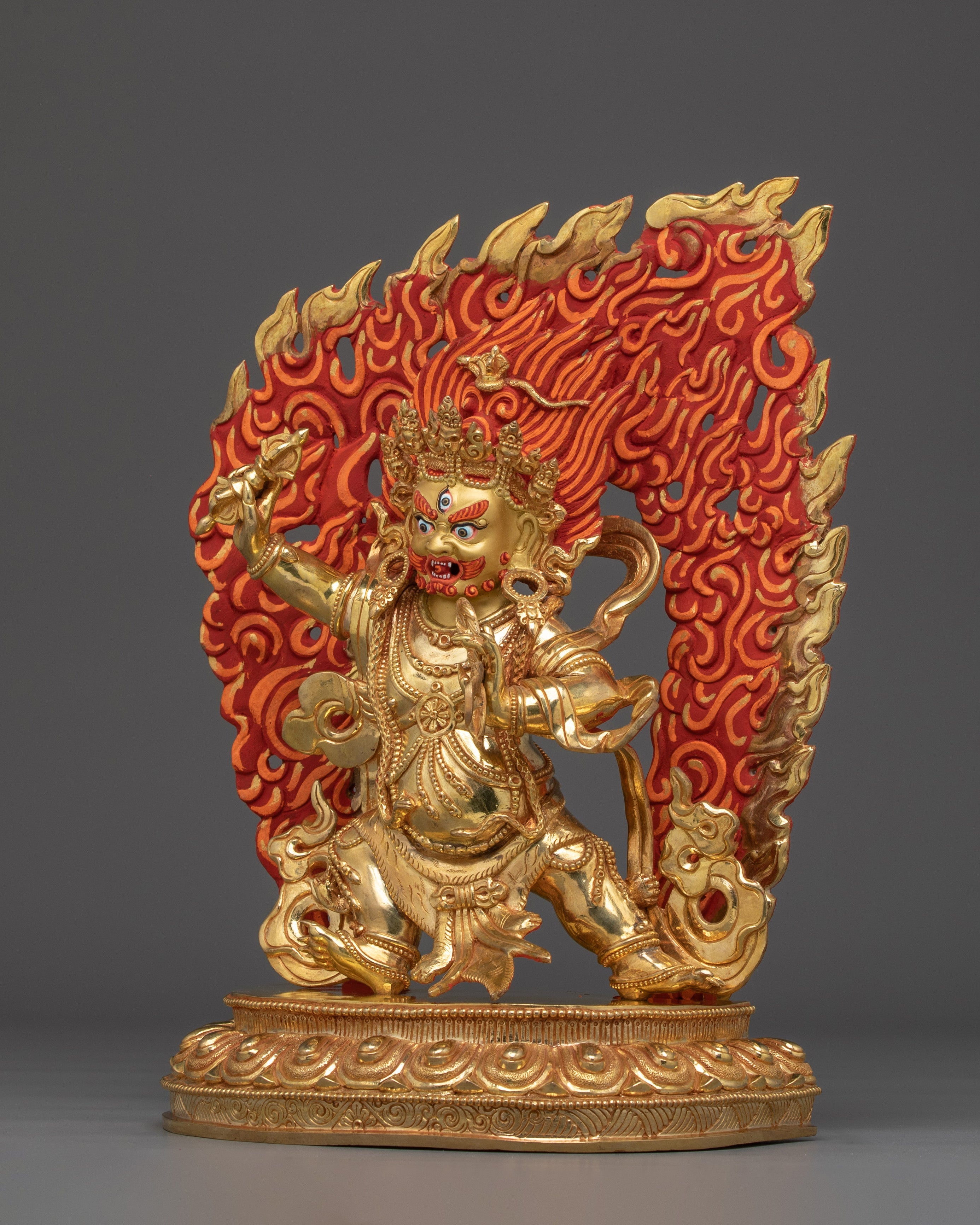 24K Gold Gilded Vajrapani Statue | Meditation & Shrine Decor