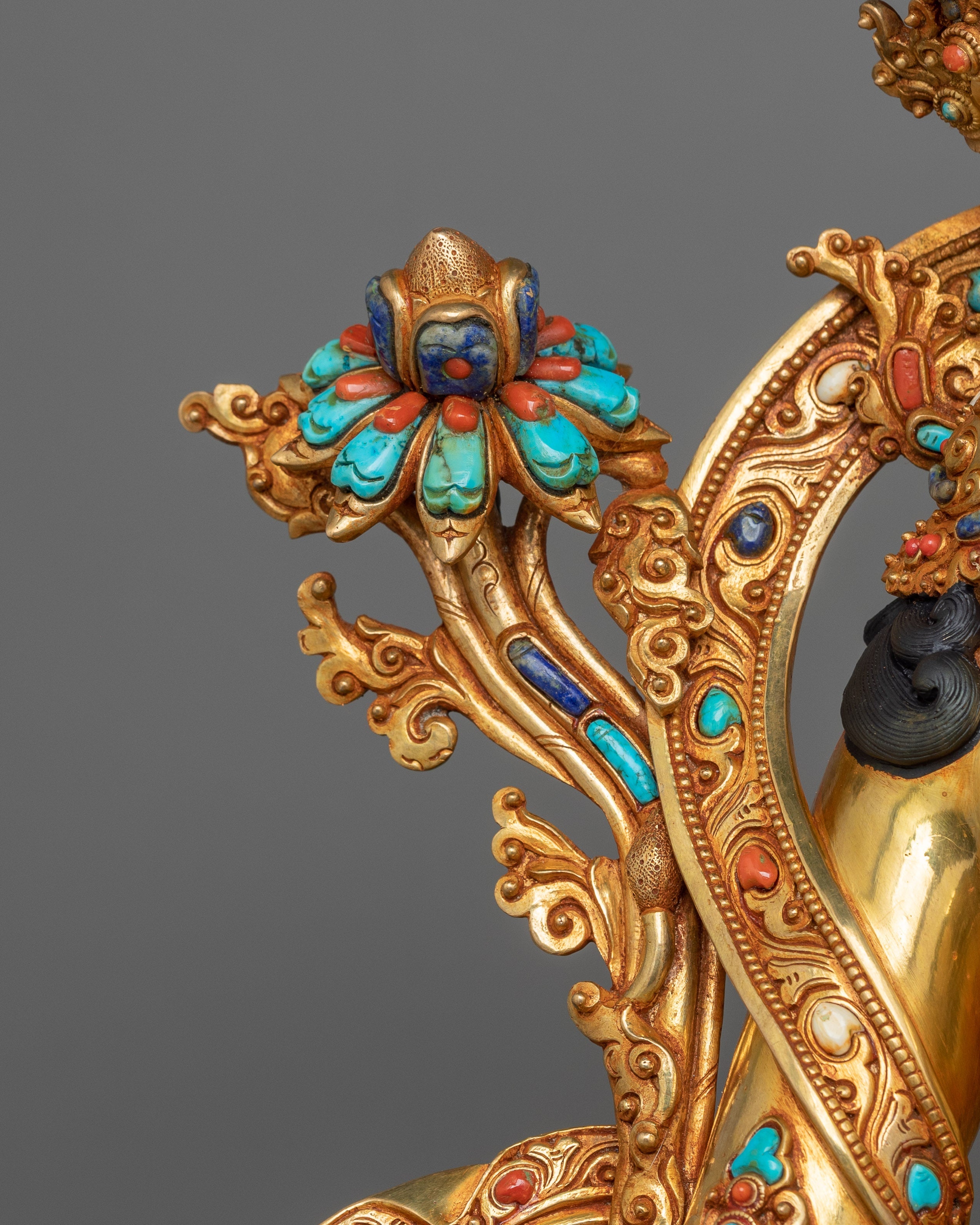 Himalayan Bodhisattva Goddess Green Tara Sculpture | Mother of Compassion and Mercy