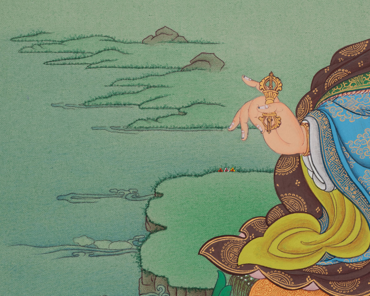 Lotus Born Guru Rinpoche Artwork | Padmasambhava Thangka