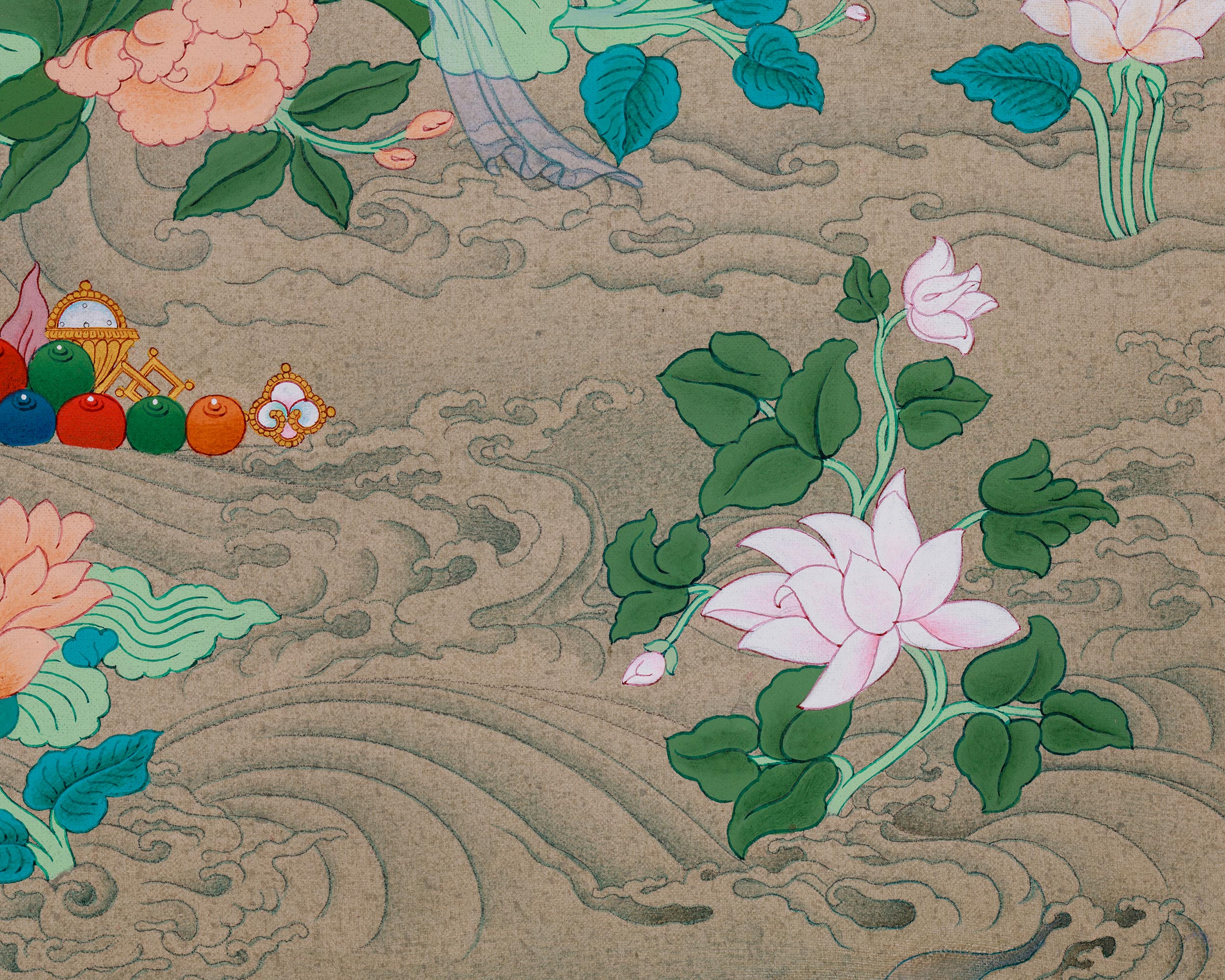 Healing Tara Bodhisattva | White Tara Thangka | Compassion Goddess in Vajrayana Buddhism