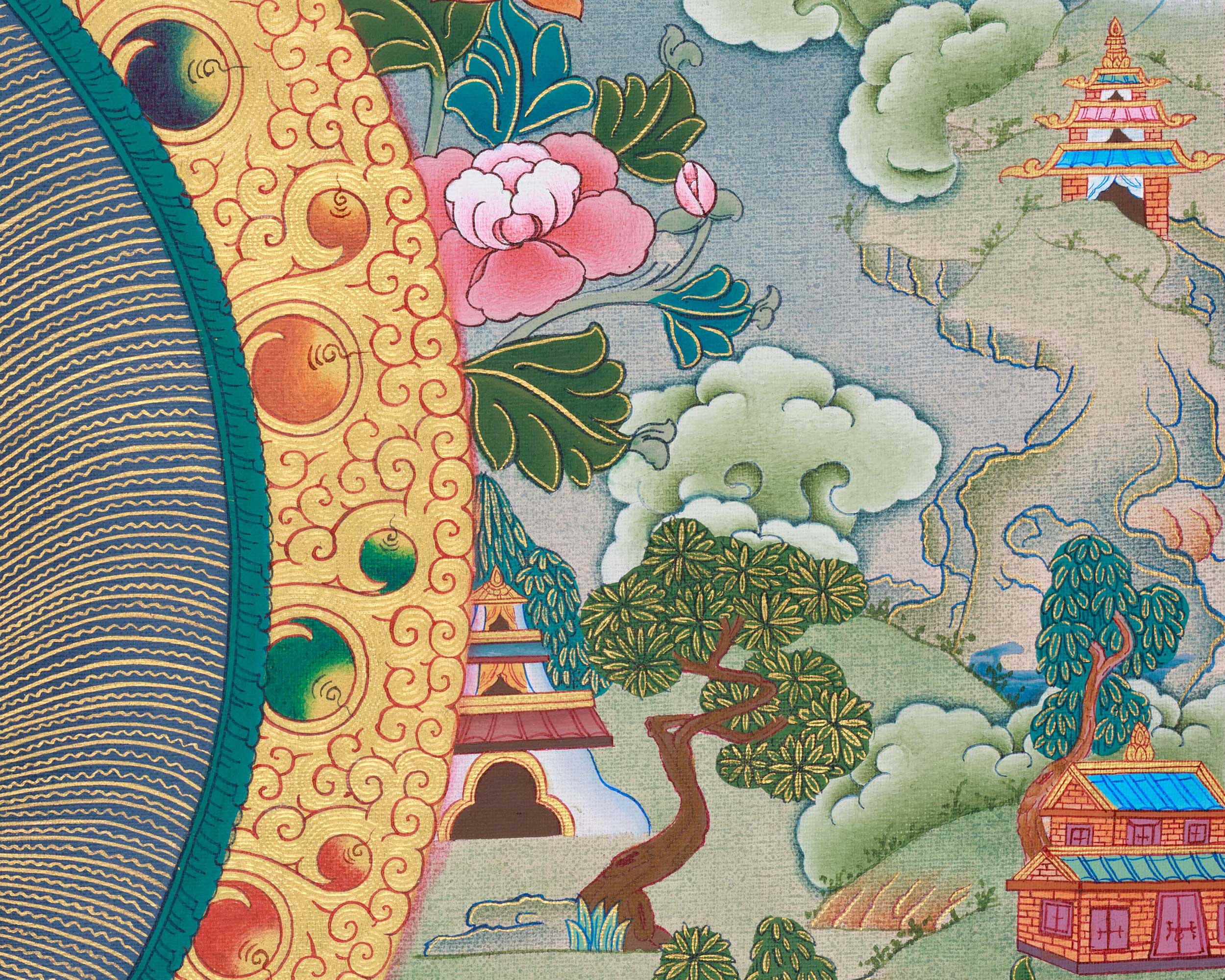 Gautam Buddha Acrylic Painting Art | Traditional Tibetan Buddhist Thangka For Meditation