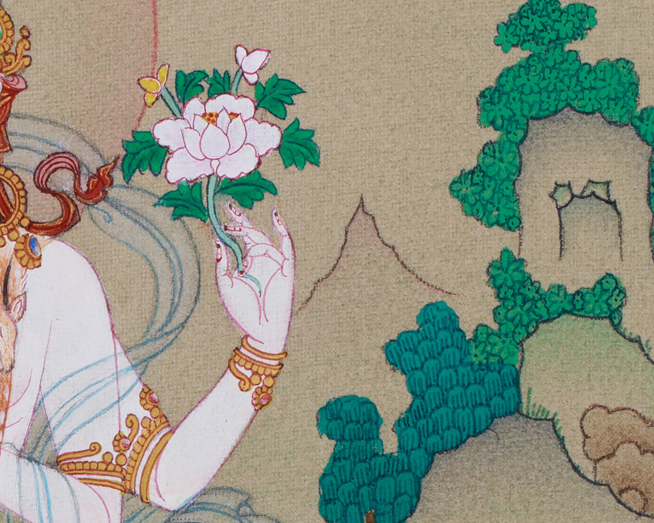 Divine Four-Armed Chenrezig Thangka | A Sacred Symbol of Compassion