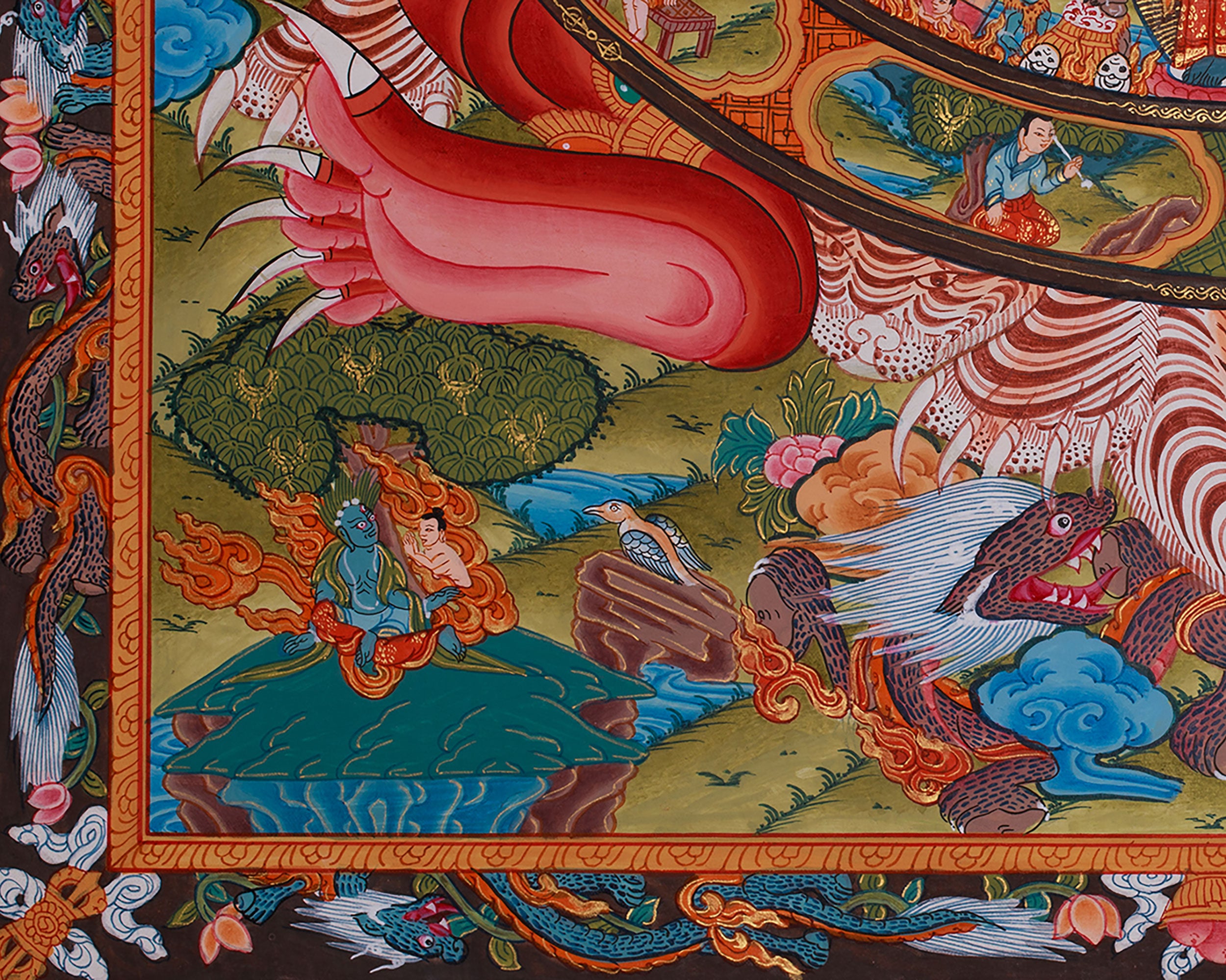 The Wheel Of Life (Bhavachakra) Mandala Thangka | Buddhist Painting of Samsara & Nirvana