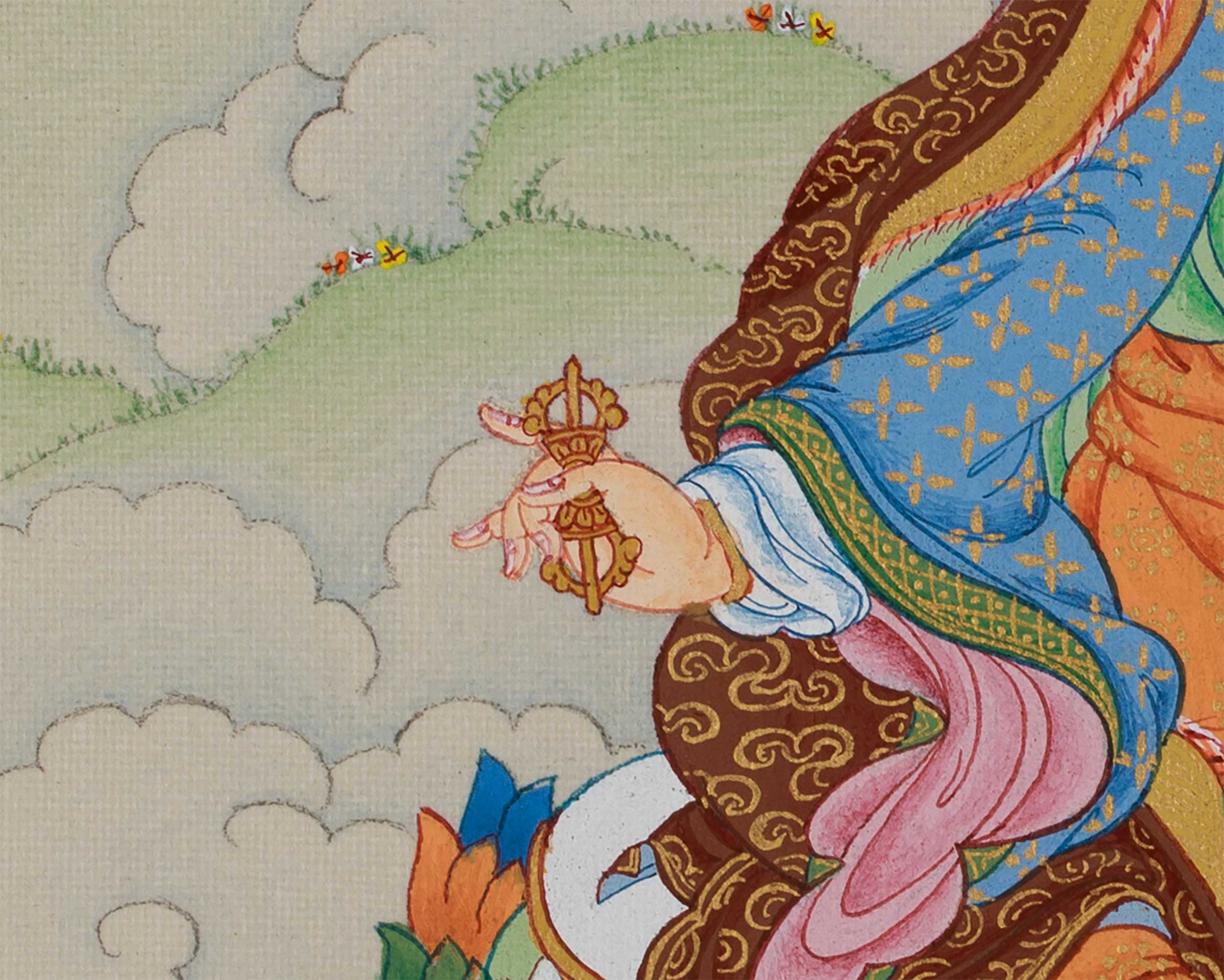 Himalayan Art of Guru Rinpoche | Compact Tibetan Thangka