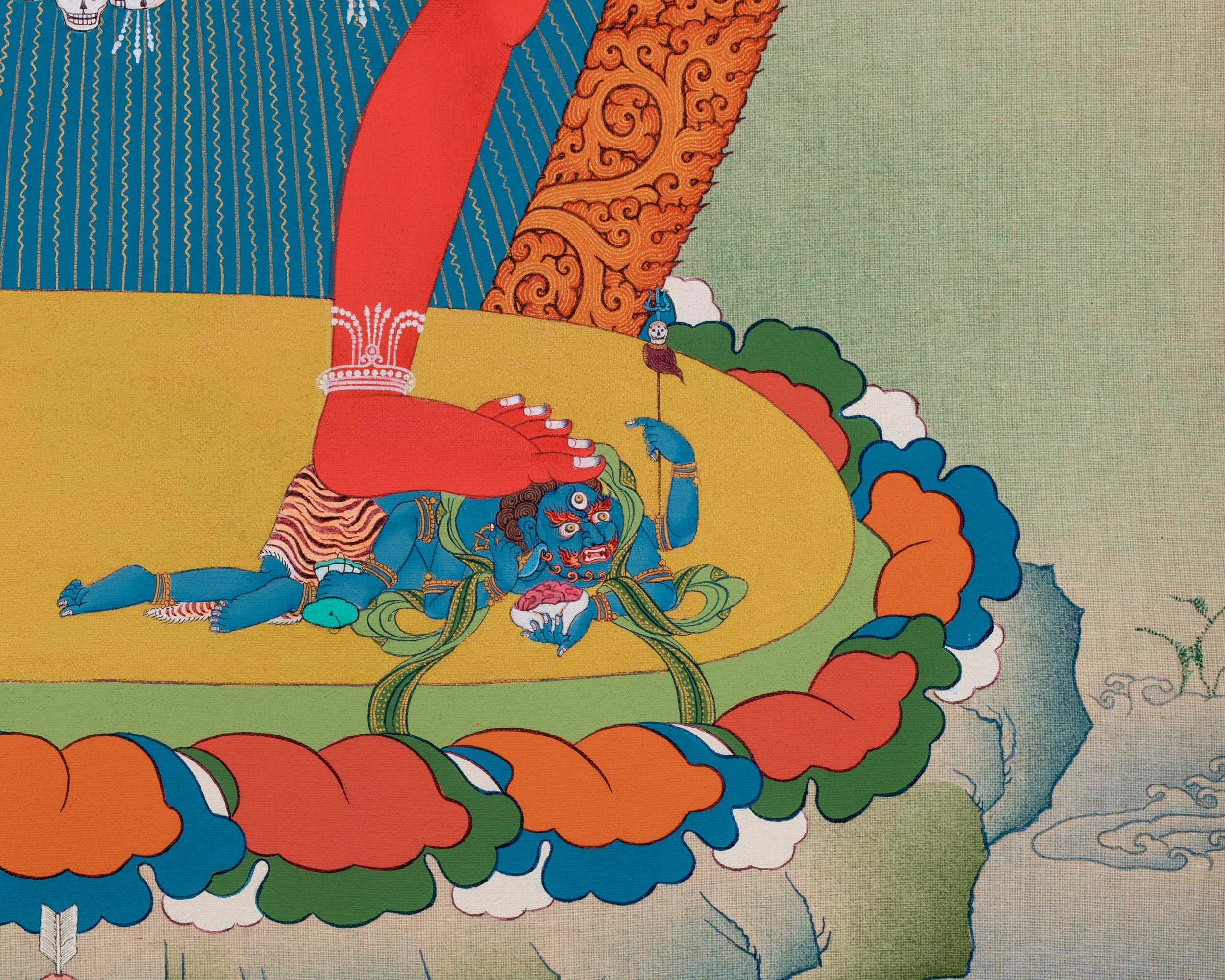 The Vajrayogini's Illuminated Path: Hand-Painted Thangka for Spiritual Awakening