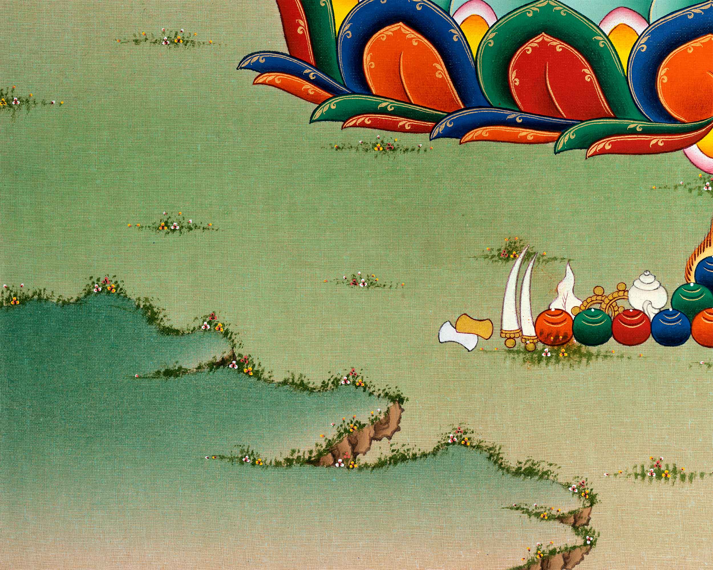 Thangka Artistry of Vairocana Buddha | Thangka Print of Universal Harmony