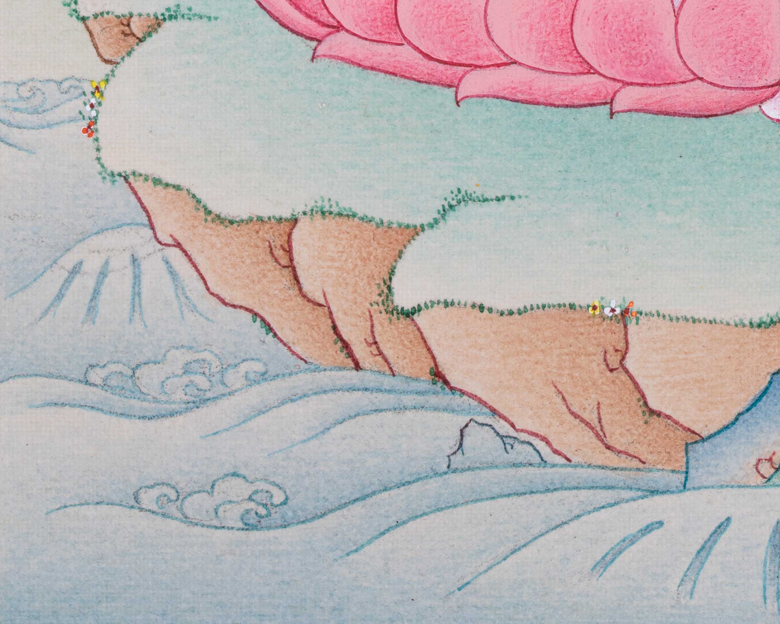 Hand Painted Artwork Of Prajna Paramita | Perfection of Wisdom | Bodhisattva's Radiance