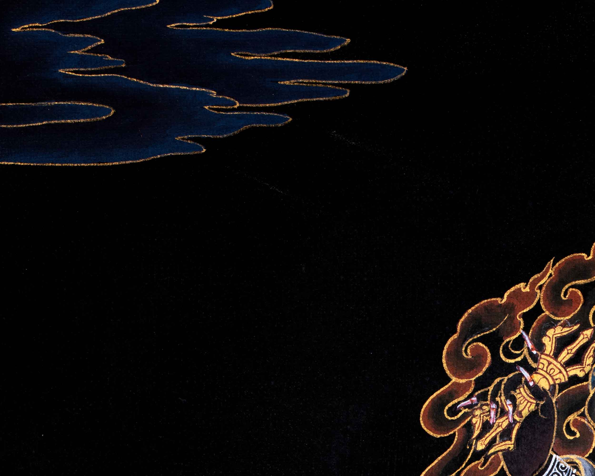 Authentic Dorje Drollo Thangka | Exquisite Tibetan Buddhist Art | Traditional Decors