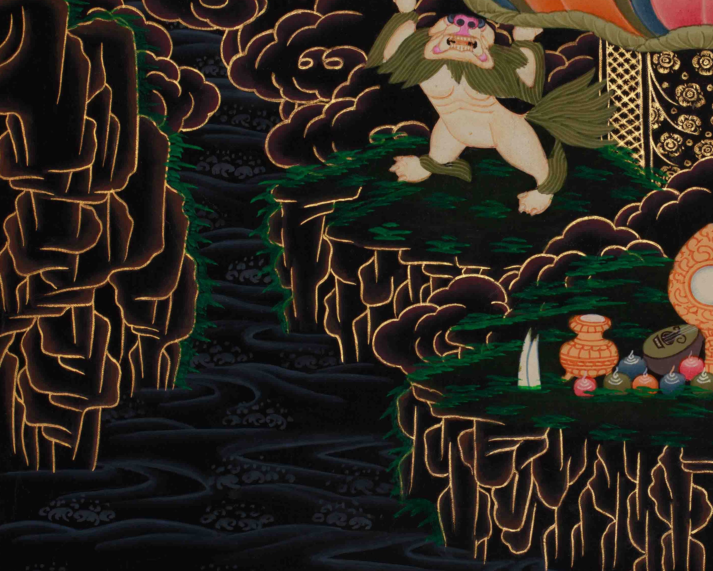 Vajrasattva Tibetan Thangka | Buddhist Purification Deity