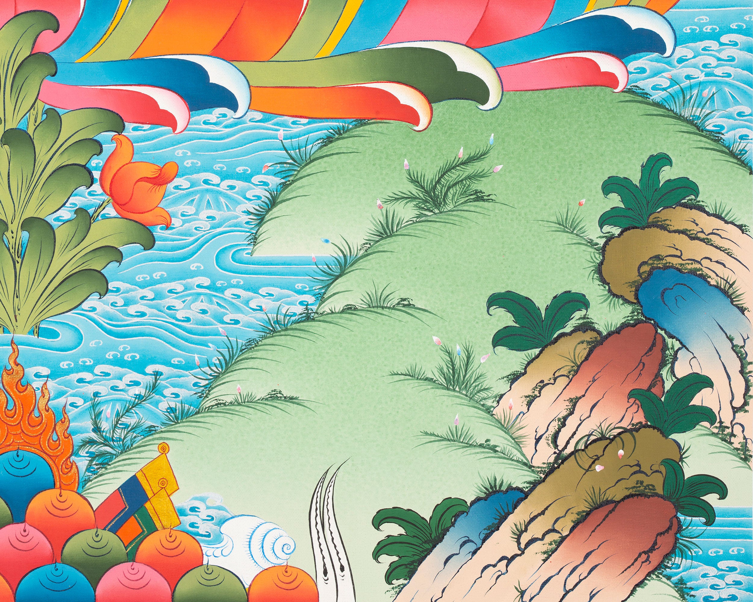 Dharmapala King Namtoshe Thangka | Protector Deity of Tibetan Buddhism