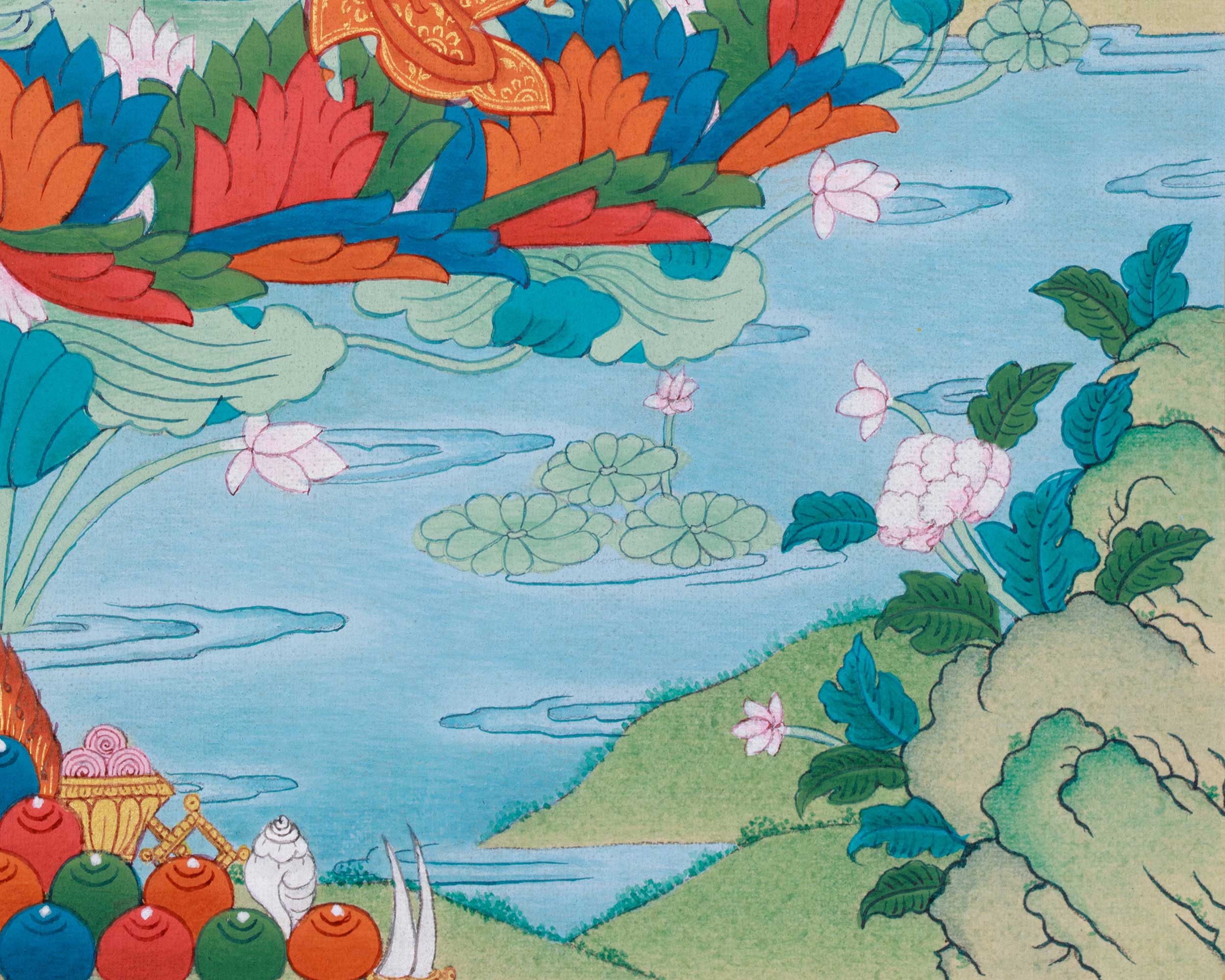 Guru Rinpoche Thangka: Free Brocade