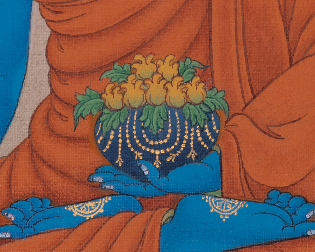 Medicine Buddha Traditional Art | Bhaisajyaguru Thangka | Tibetan Buddhism Artwork