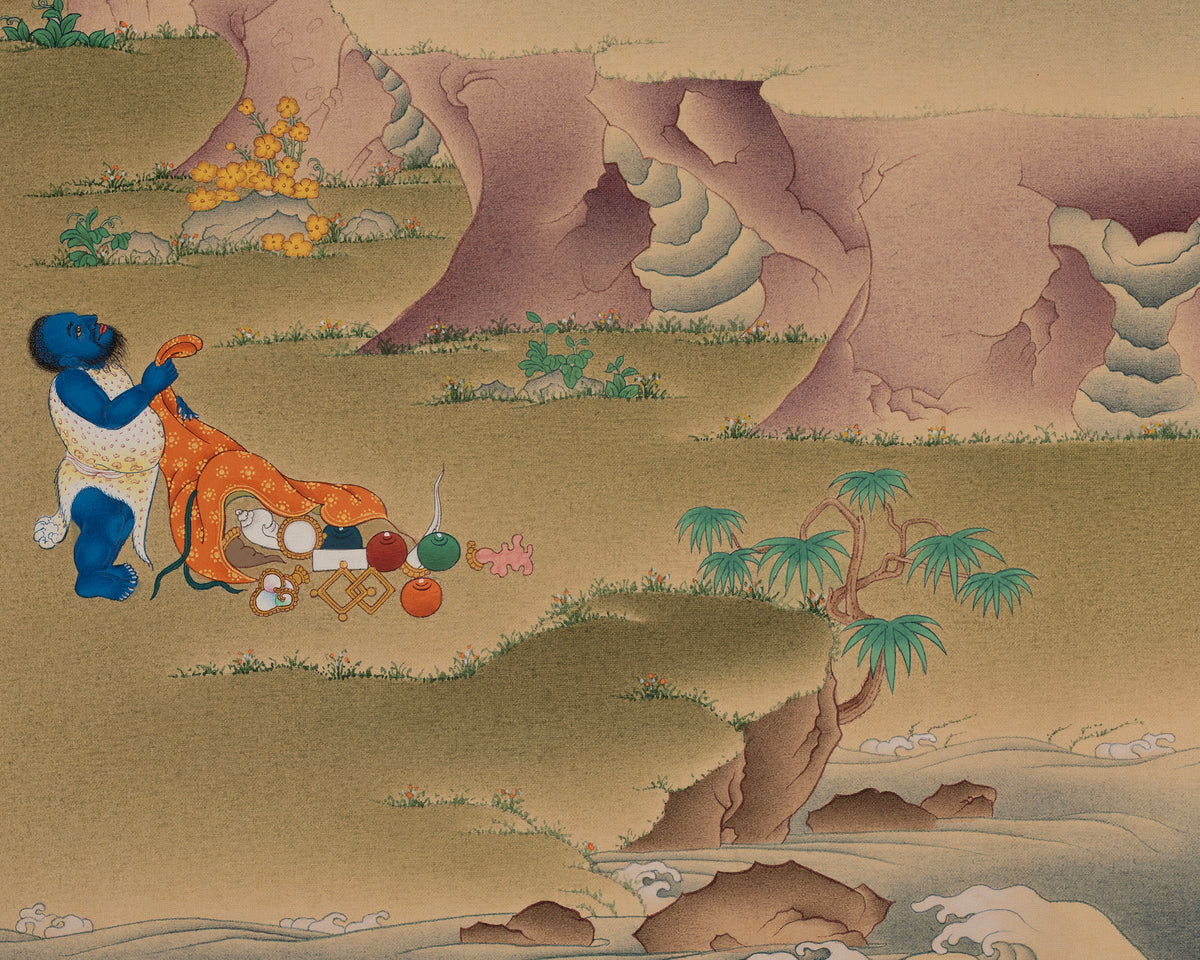 Chenrezig With Vajrapani and Manjushri Art | Symbol of Compassion, Spiritual Strength, and Wisdom