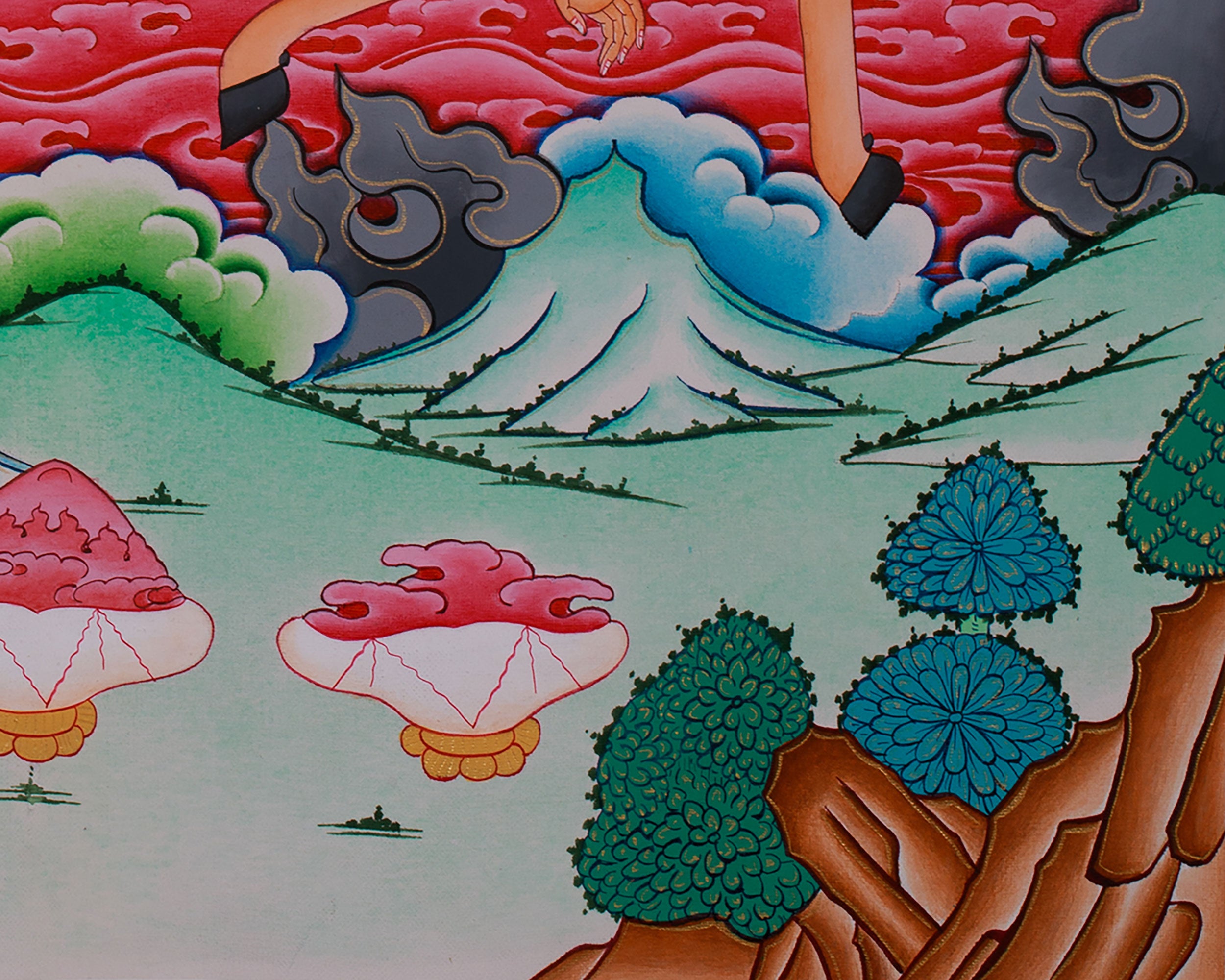 Hand-Painted Goddess Palden Lhamo Thangka | Wrathful Dharma Protector Deity