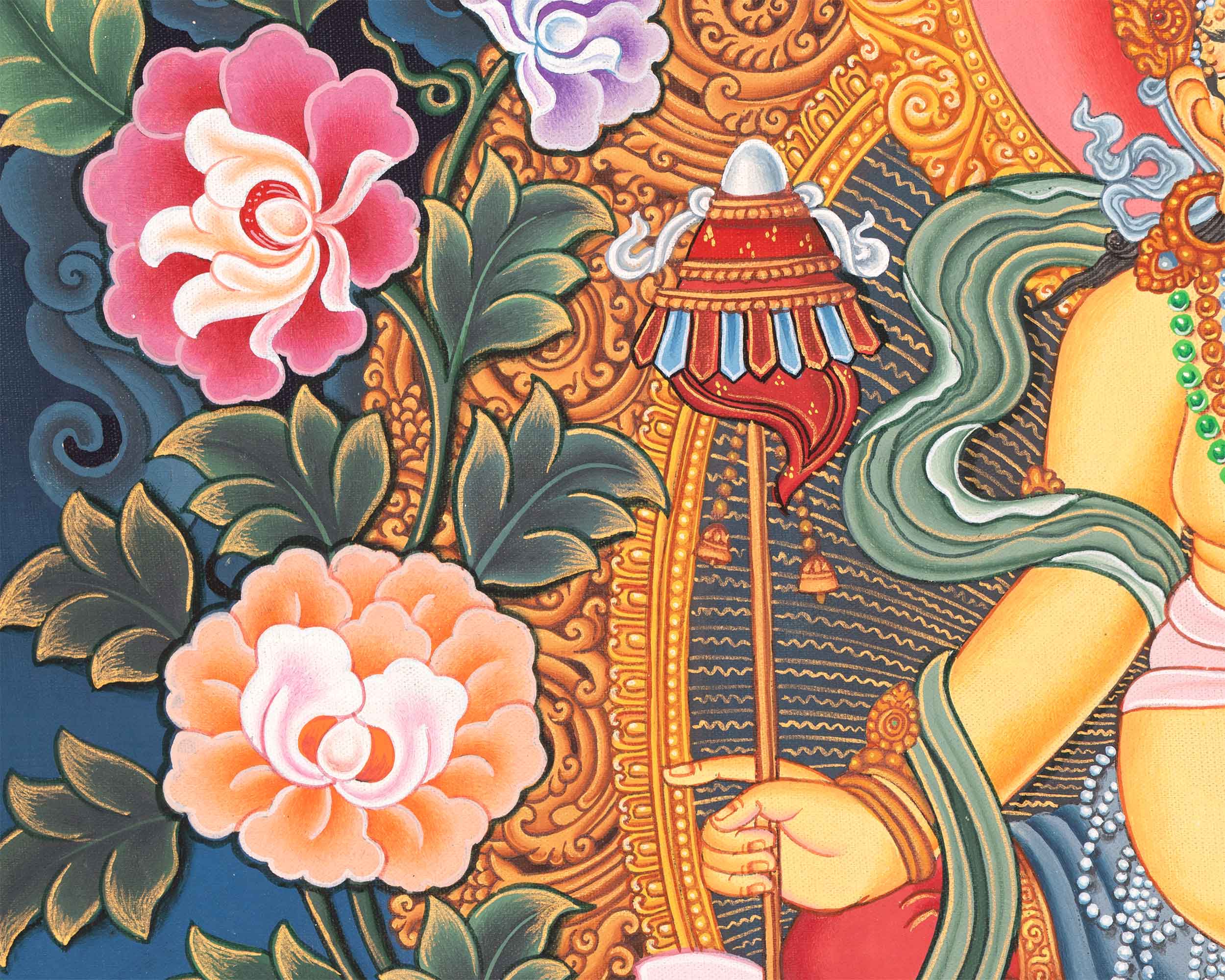 Jambhala God Of Wealth Digital Giclee Print | Traditional Tibetan Deity Of Weaith & Prosperity