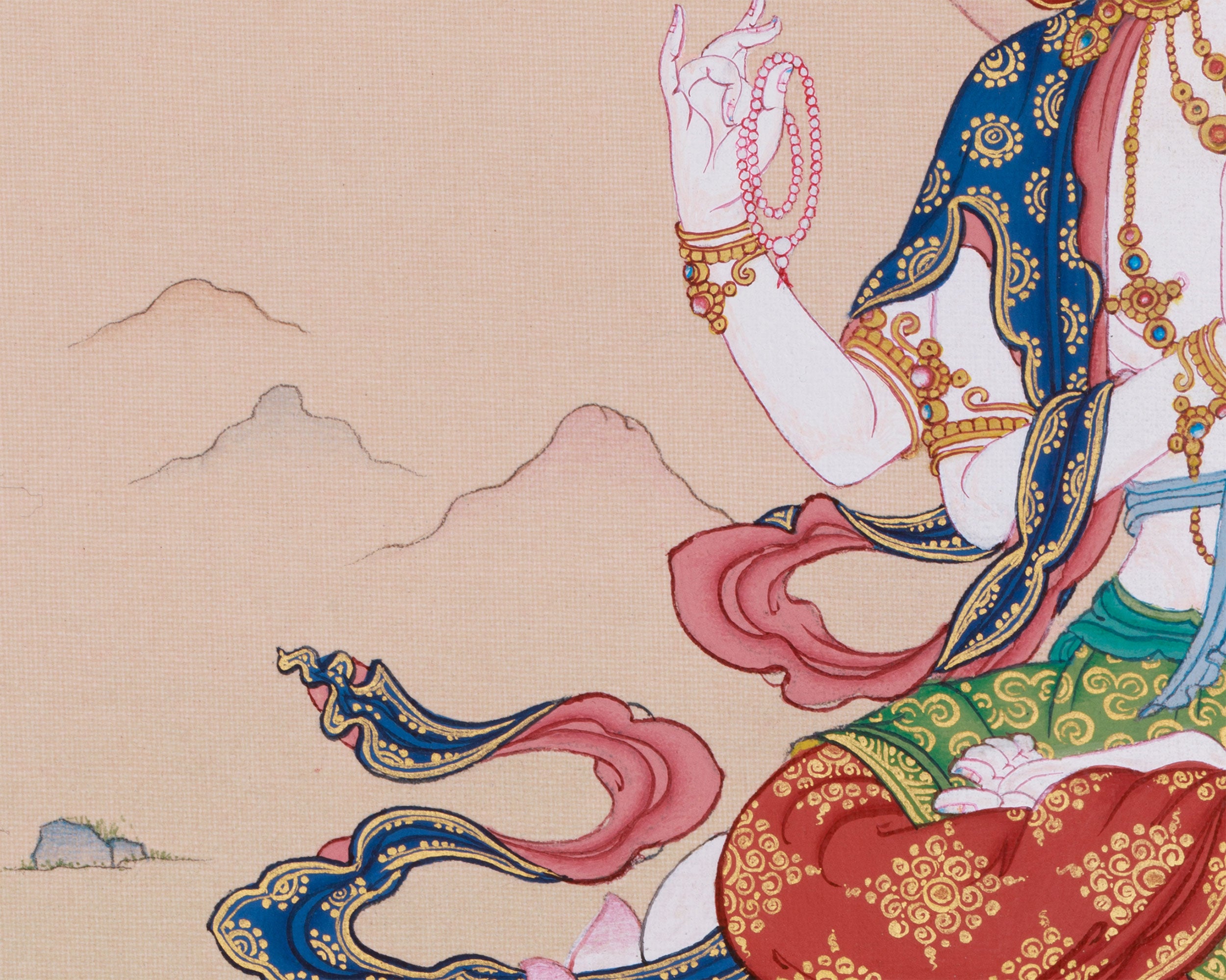 Hand-Painted Bodhisattva Chenrezig Art | Infinite Compassion and Enlightenment