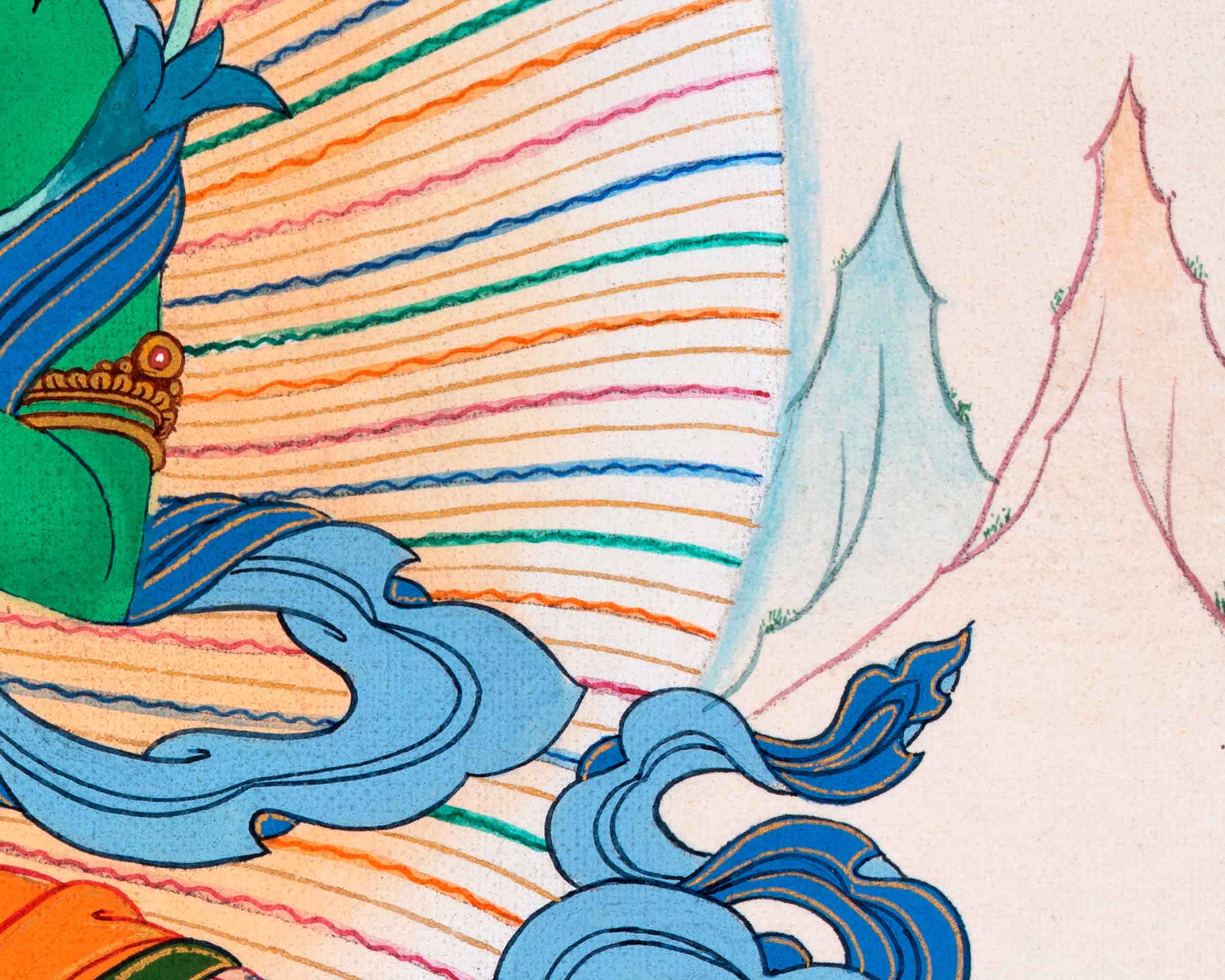 Empower Your Spiritual Journey With Green Tara | Sacred Hanpainted Thangka