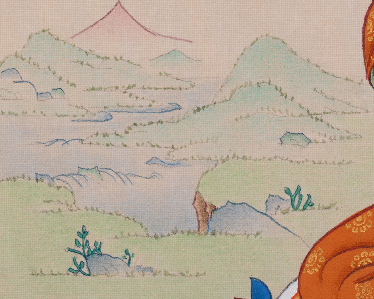 Ratnasambhava Buddha Thangka | The Buddha of Generosity and Equality
