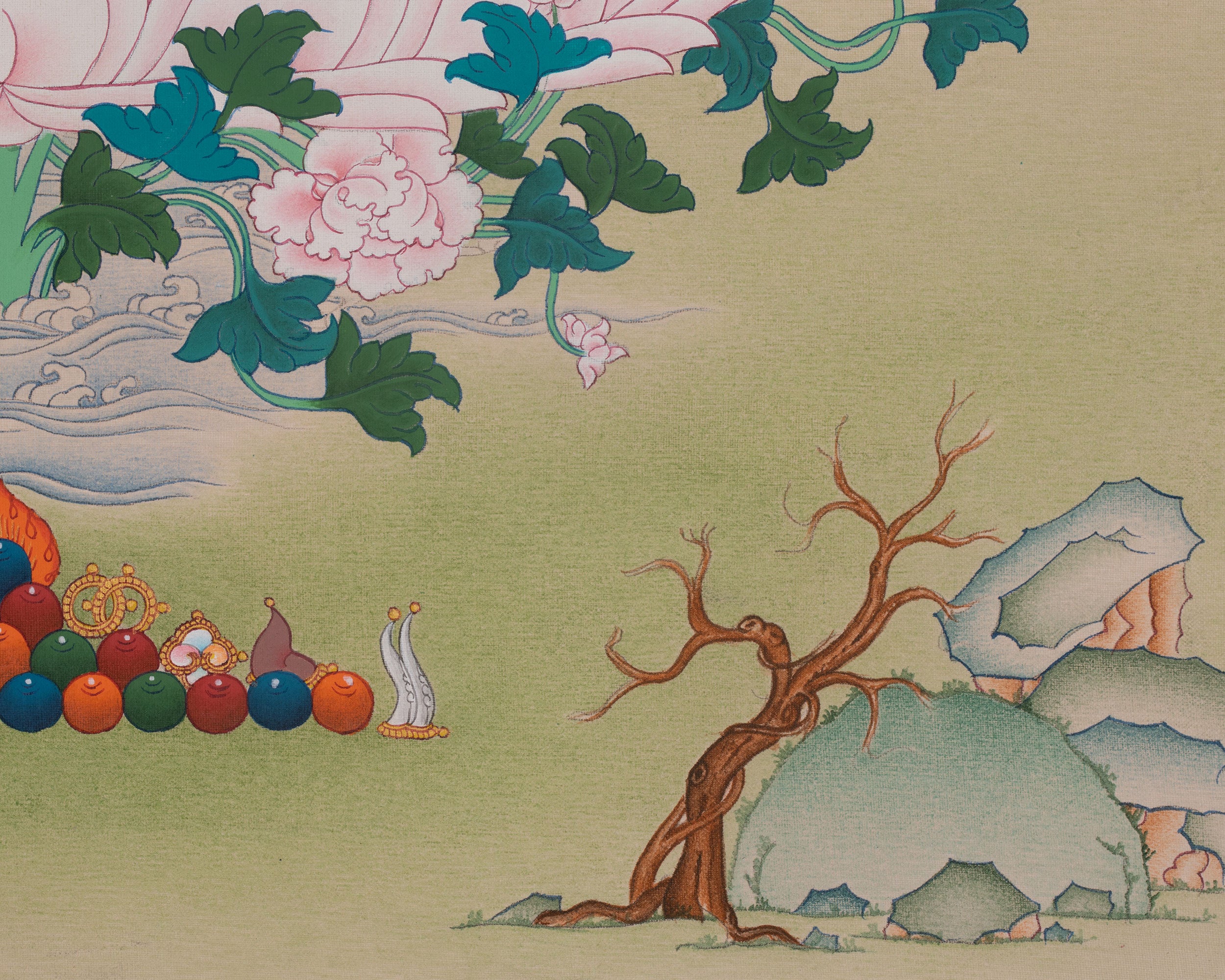 Hand-Painted Chenrezig Art | Compassion Bodhisattva Thangka | Avalokiteshvara Artwork