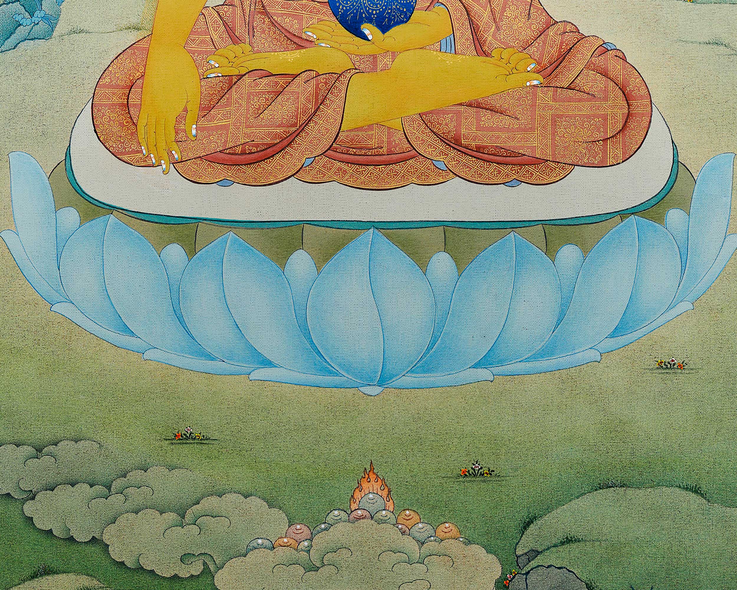 Shakyamuni Buddha High-Quality Giclee Print | Vibrant Buddha Canvas Print | Religious Fine Art