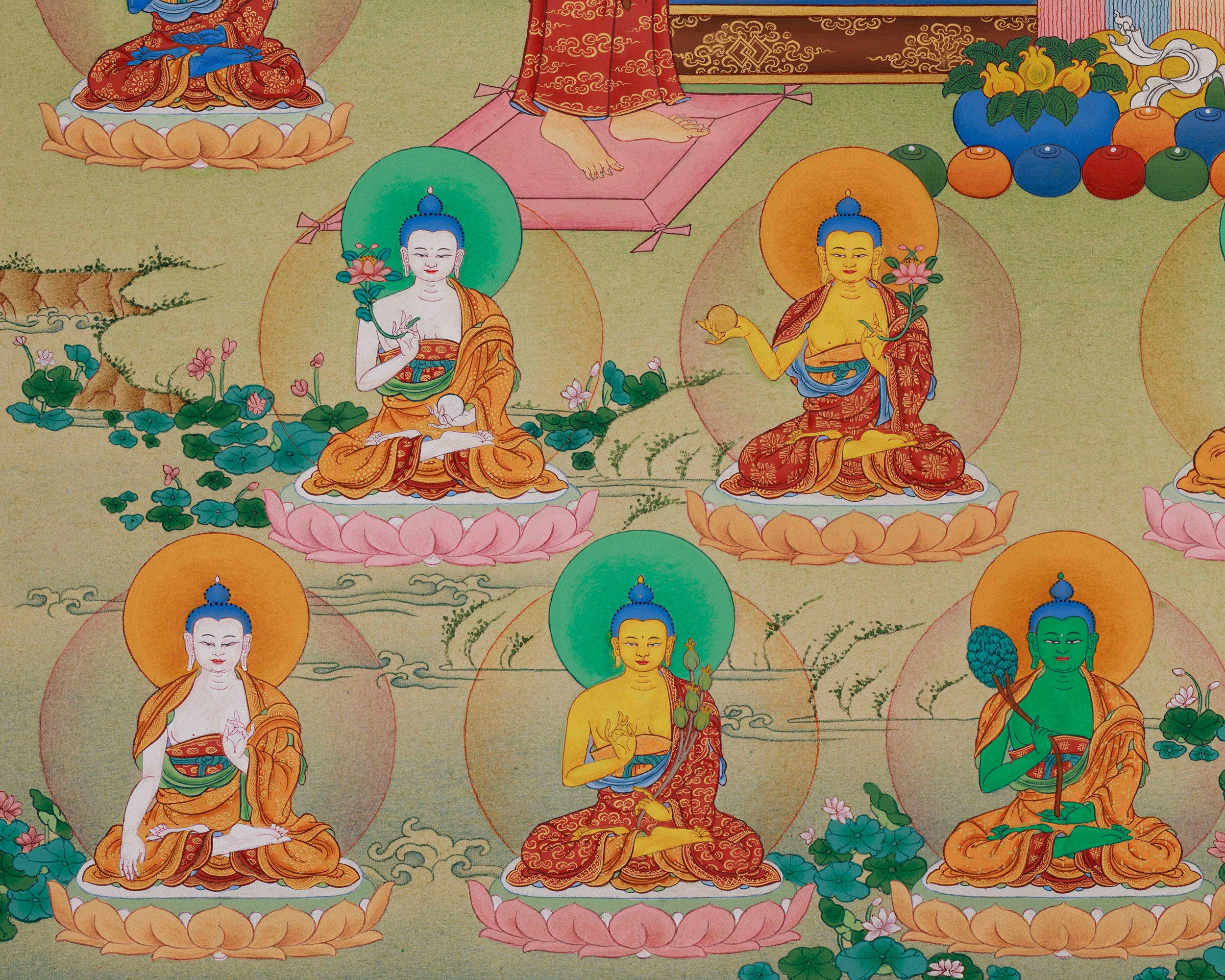 Traditional Thangka of 35 Buddhas | Spiritual Transformation and Practice