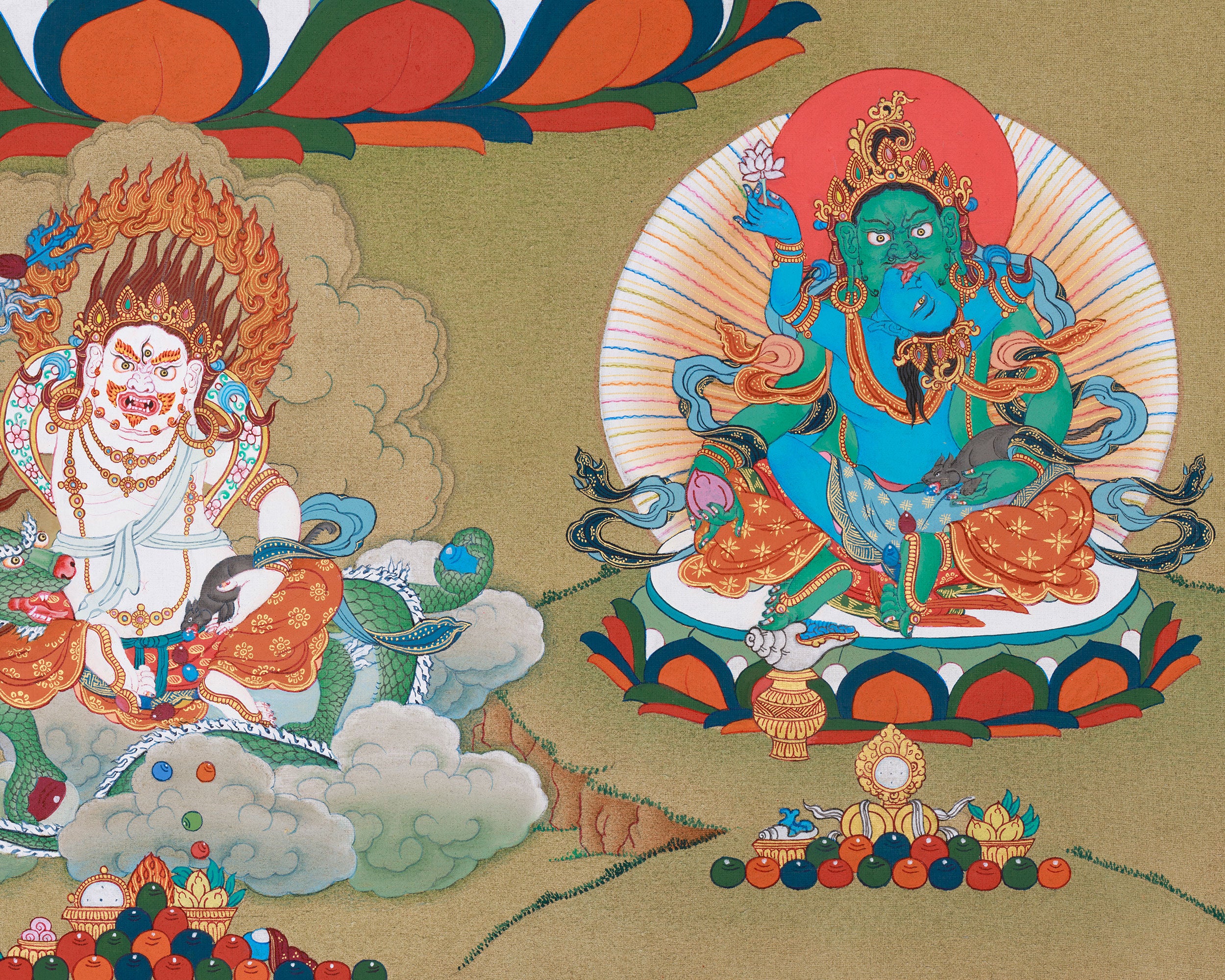 Namtoshe with Five Jambhalas | Buddhist Wealth Deities
