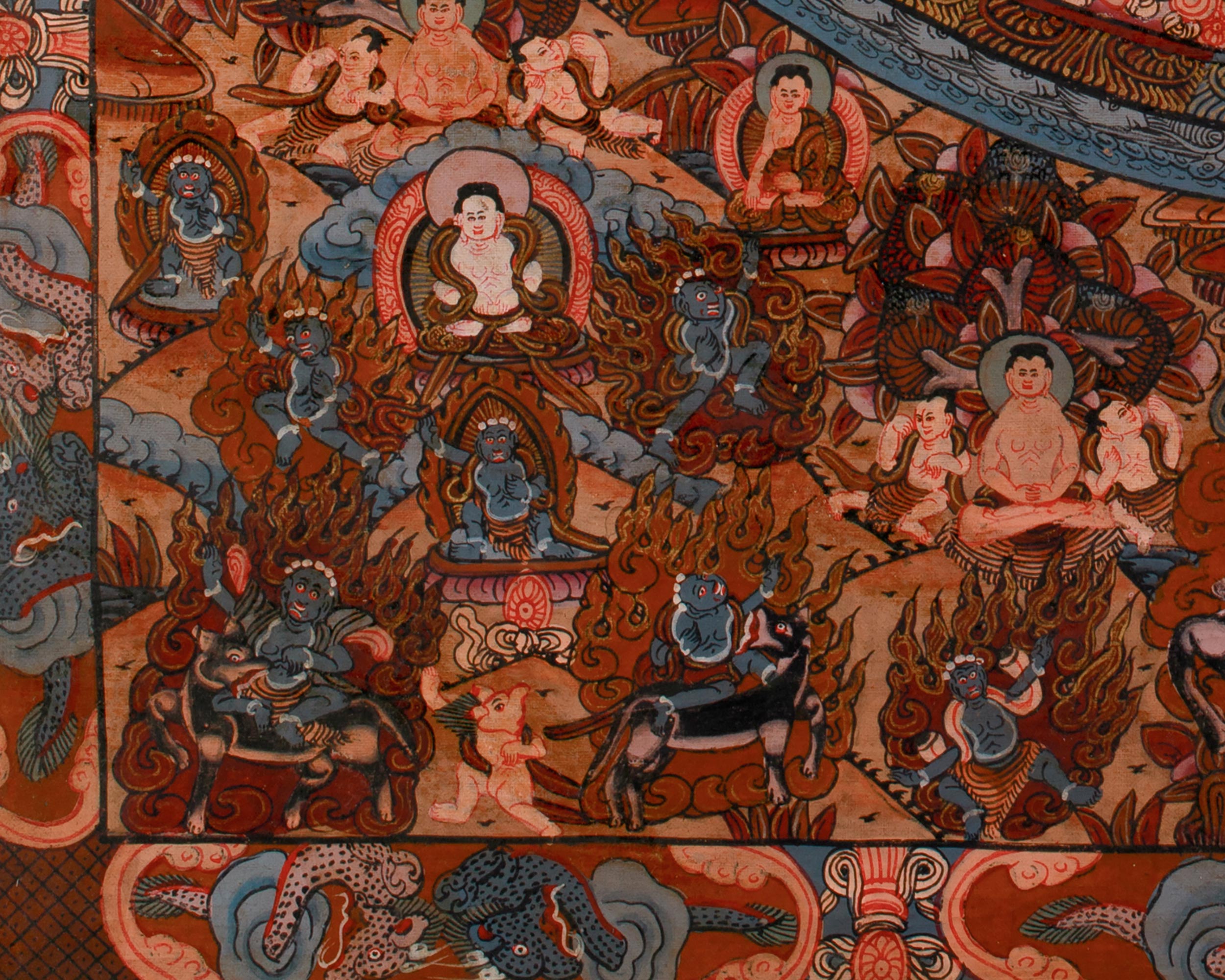 Hand-Painted Yamantaka Mandala Thangka | Wrathful Deity Mandala