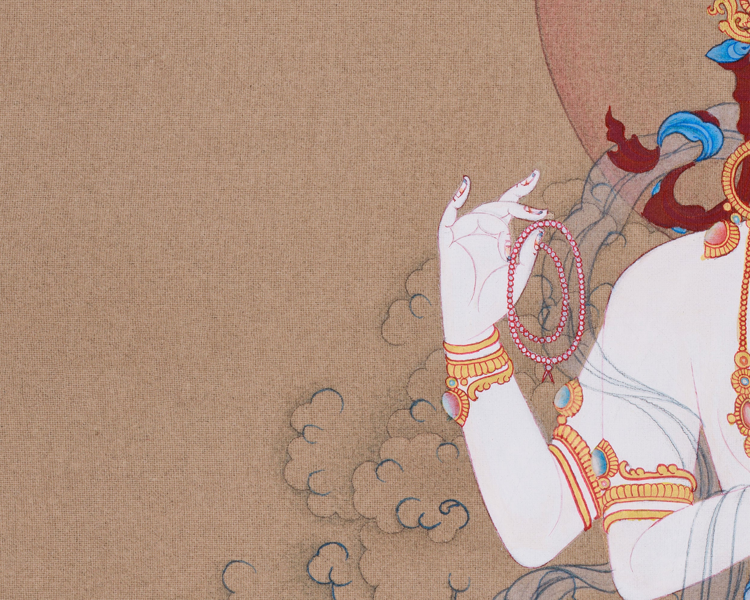 Hand-Painted Bodhisattva Chenrezig Buddha | Compassionate Deity for Healing and Peace