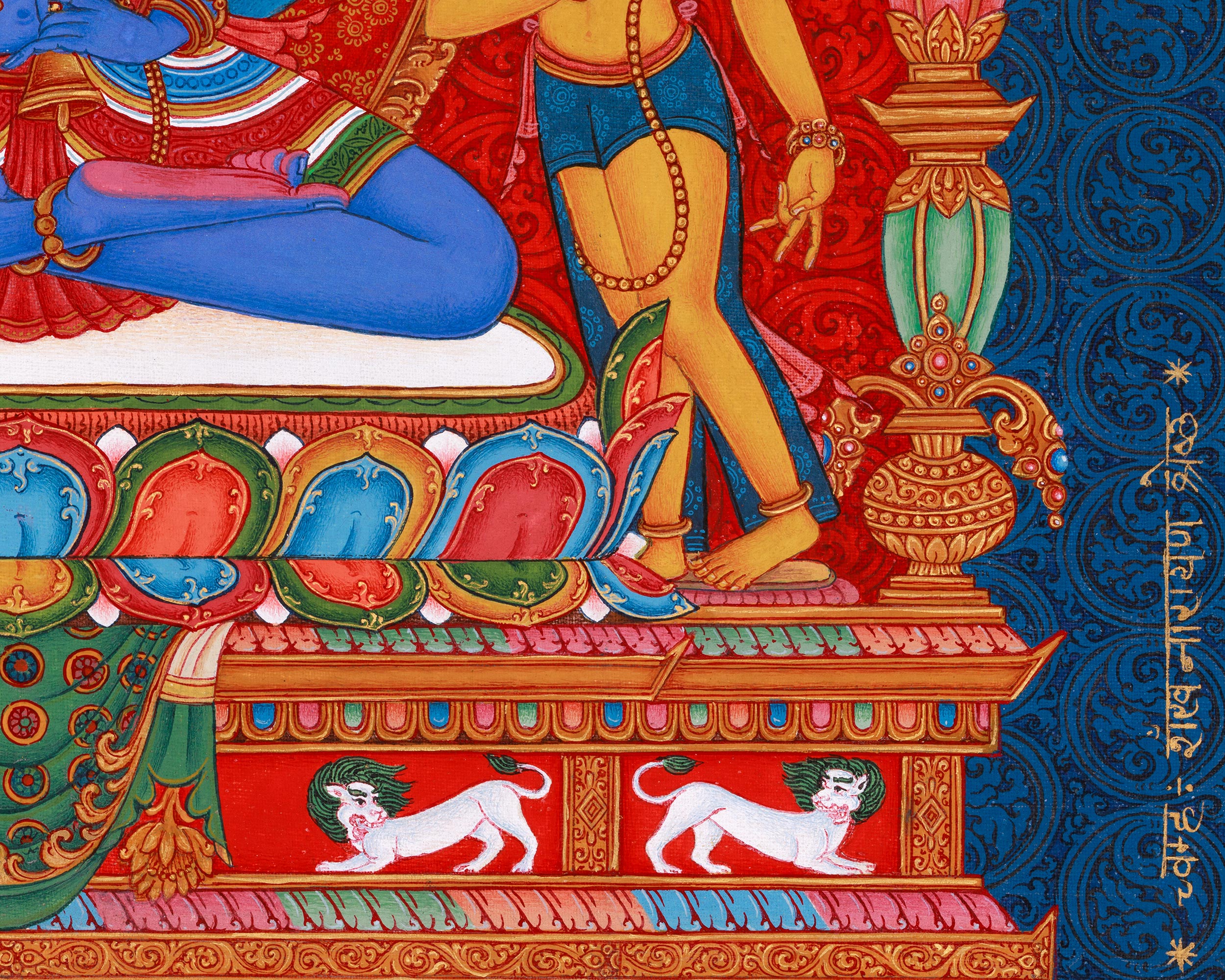 High Quality Dorje Sempa Thangka Print | Traditional Yab-Yum Painting | Spiritual Journey with Sacred Union