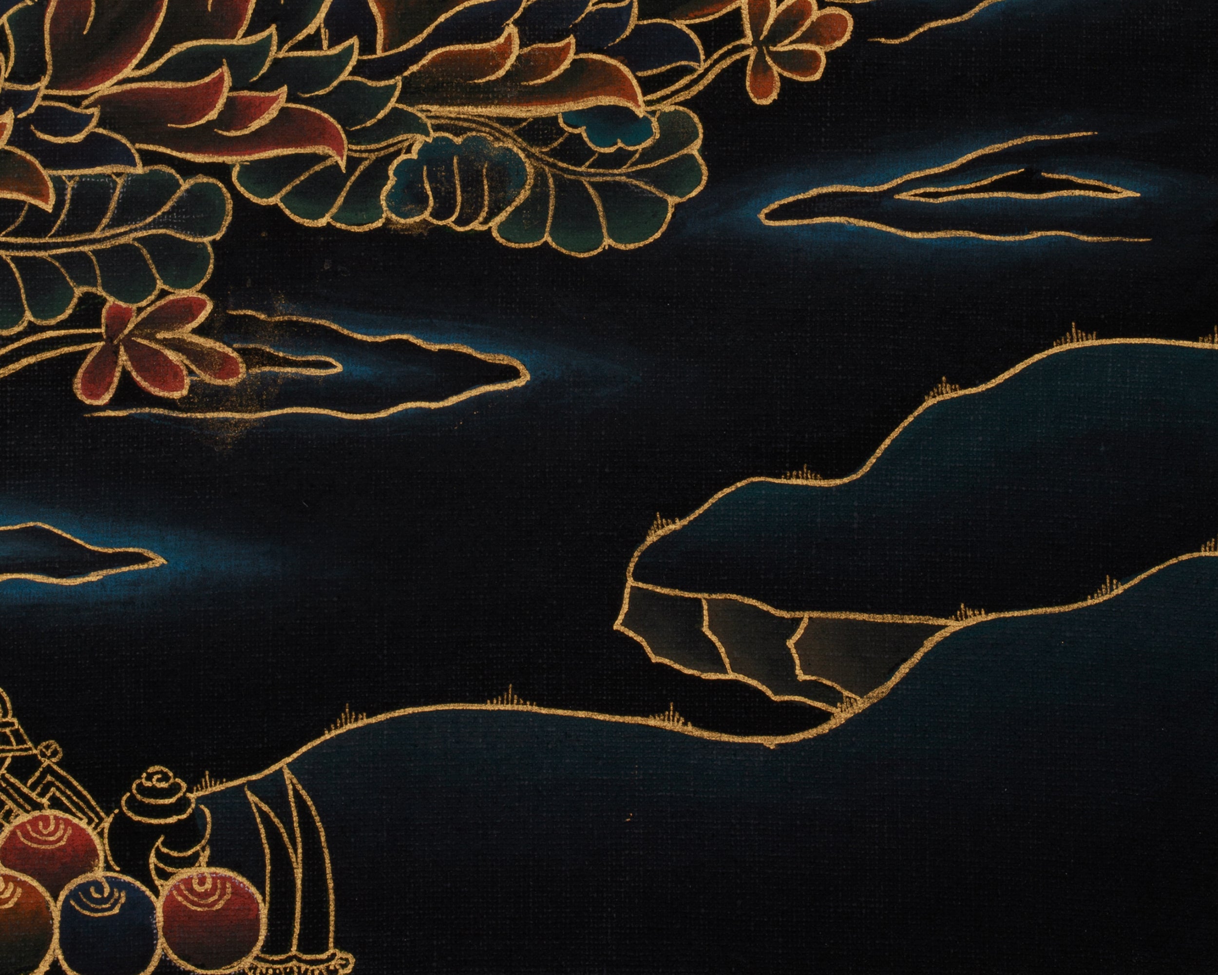 Hand-Painted Guru Rinpoche Thangka | Embodiment of Wisdom and Compassion