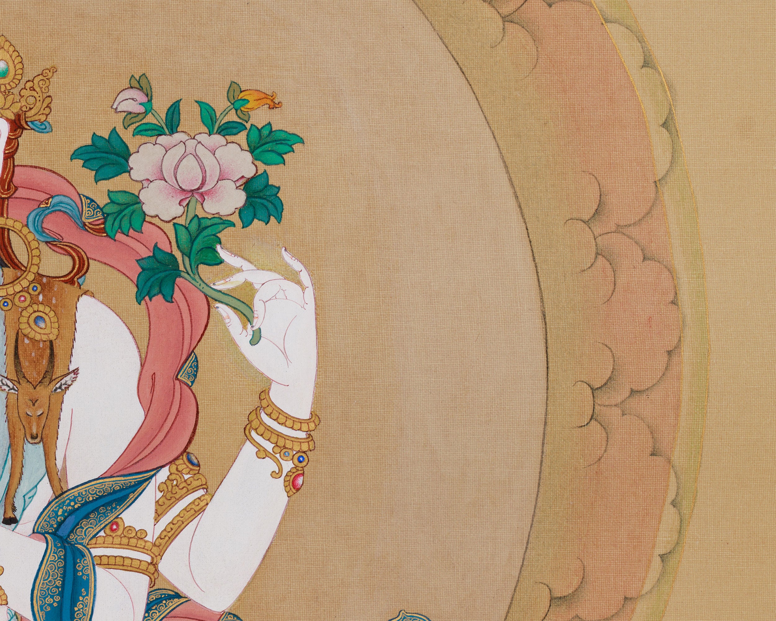 Compassion Buddha Avalokiteshvara Thangka | A Sacred Masterpiece of Infinite Mercy